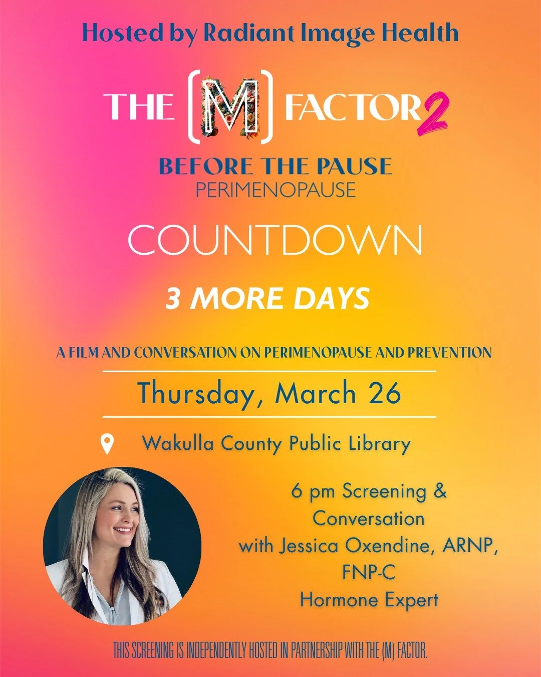 🌿 Perimenopause can begin in your 30s &mdash; are you prepared?
The (M) Factor uncovers what women aren&rsquo;t being told and why advocacy matters.
Invite your coworkers, sisters, or neighborhood friends and experience this eye-opening film togethe