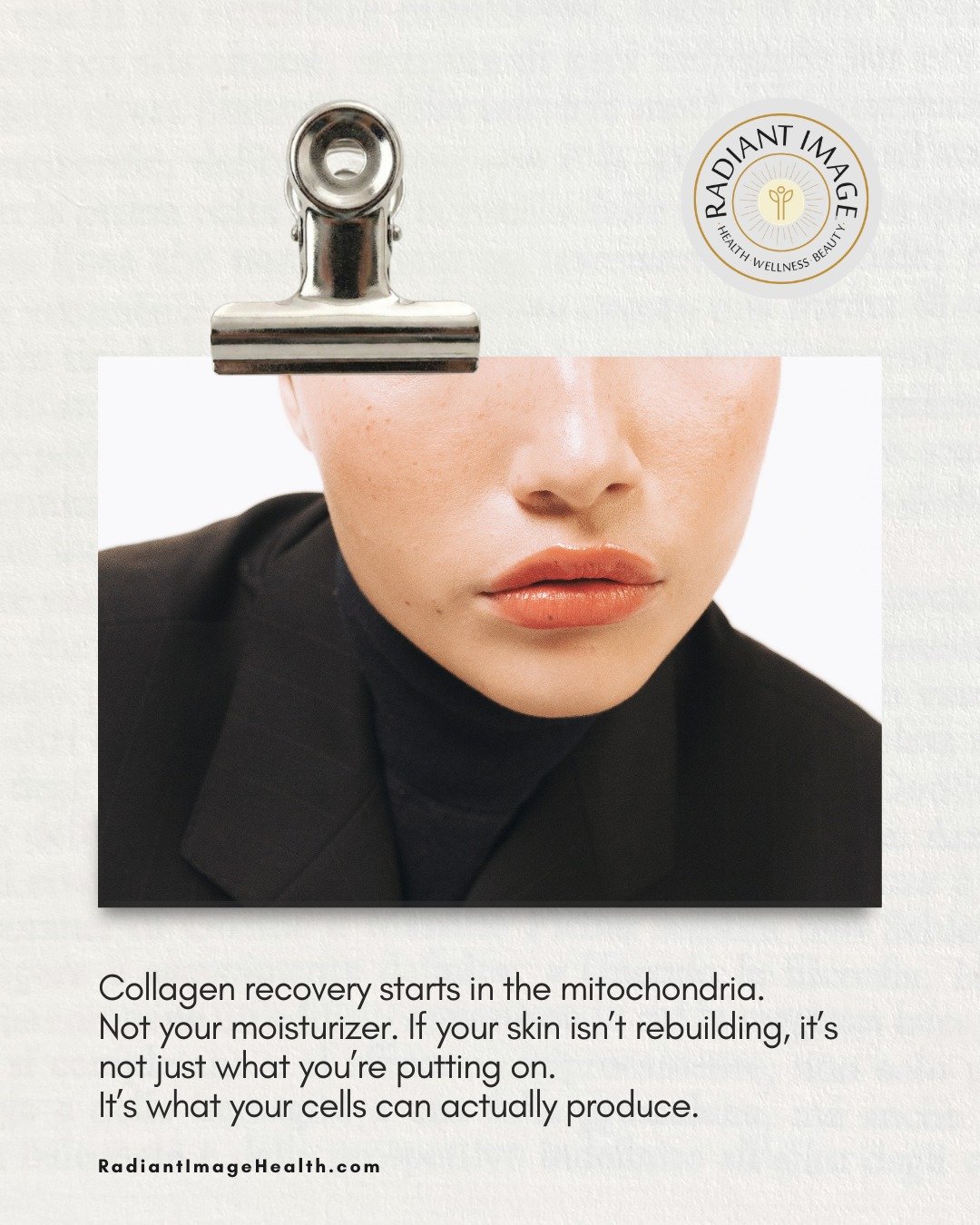 Most women assume collagen loss is a skincare problem.
But it&rsquo;s often a cellular energy problem.

Because your skin doesn&rsquo;t just need collagen products.
It needs the capacity to make collagen.
And that starts with your mitochondria&m