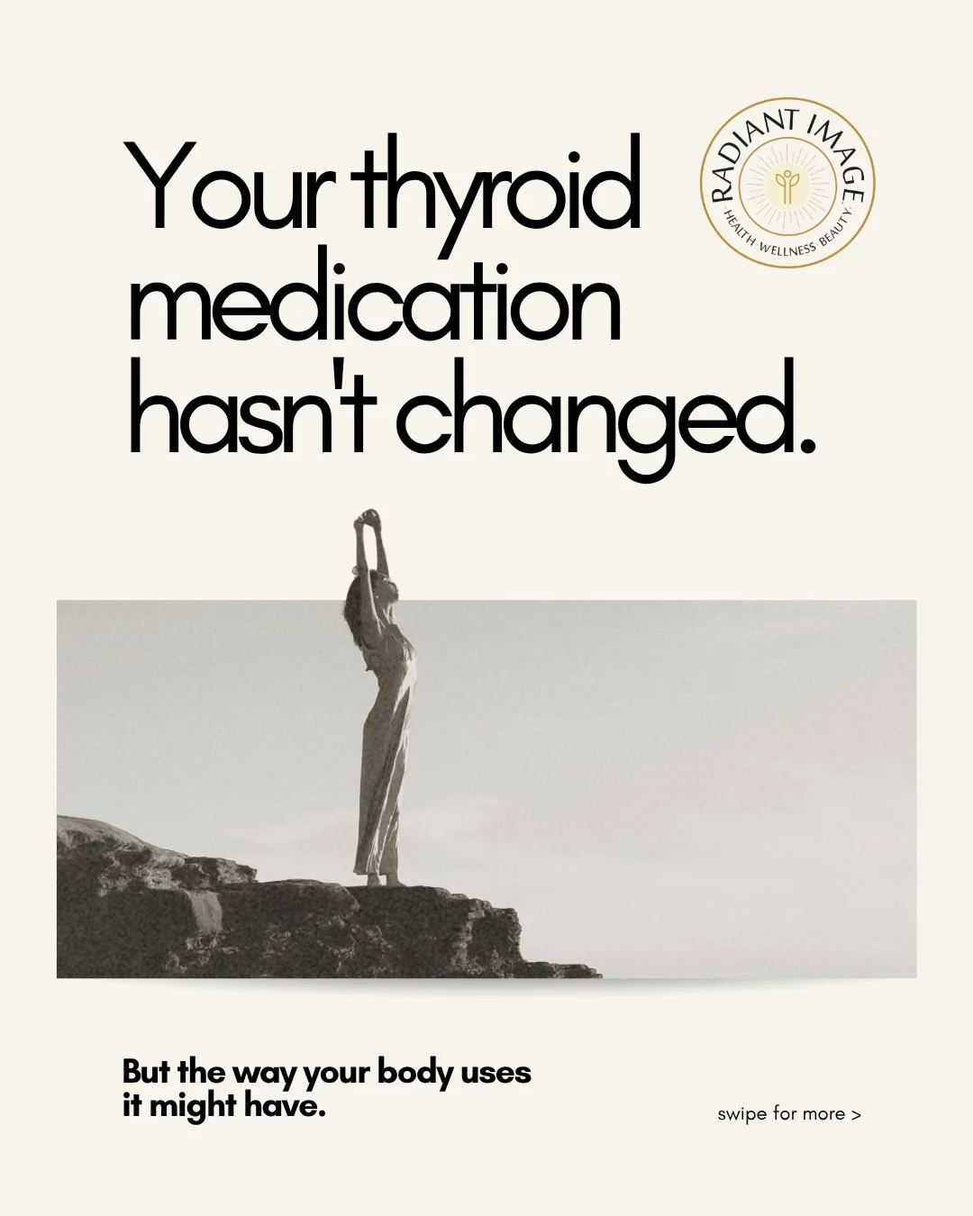 Here's the piece that standard thyroid panels miss.

Your body doesn't use T4 directly. It has to convert it into T3, which is the active form that your cells, brain, and metabolism actually run on.

That conversion requires specific nutrients li