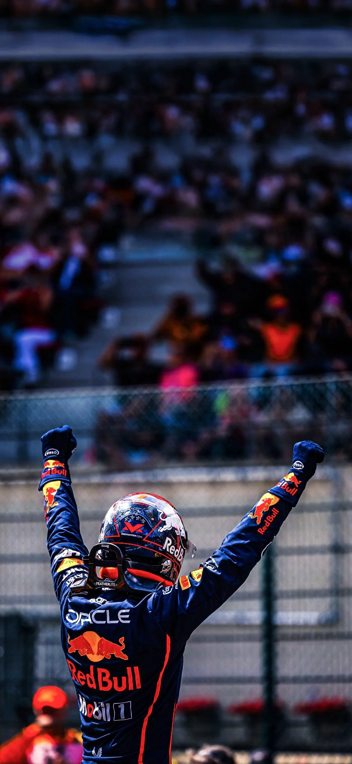 High-resolution Red Bull Formula 1 wallpaper featuring Max Verstappen. Perfect for mobile backgrounds. Team: Red Bull Driver: Max Verstappen