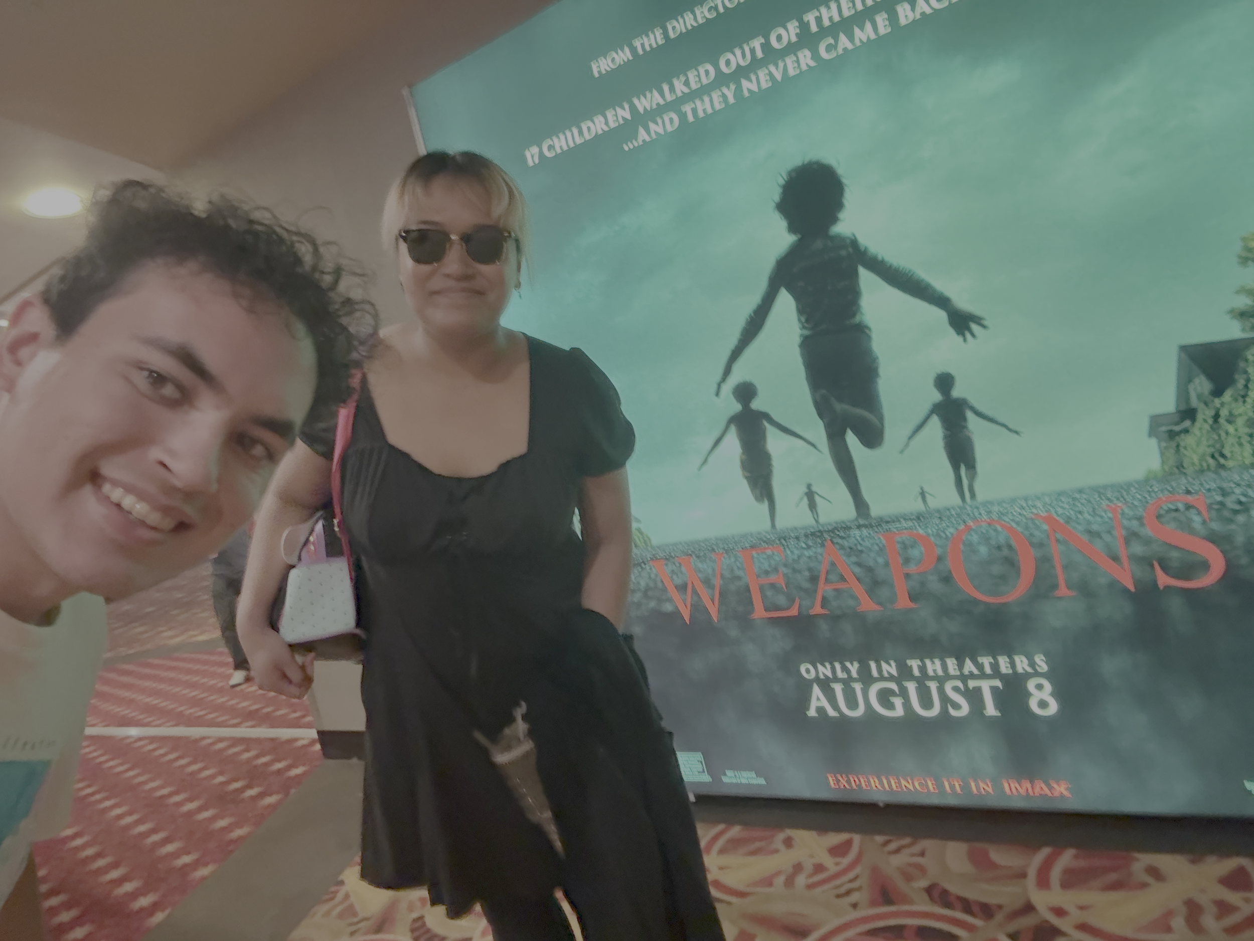 My work friend and I after we saw Zach Cregger's horror hit, Weapons, 2025