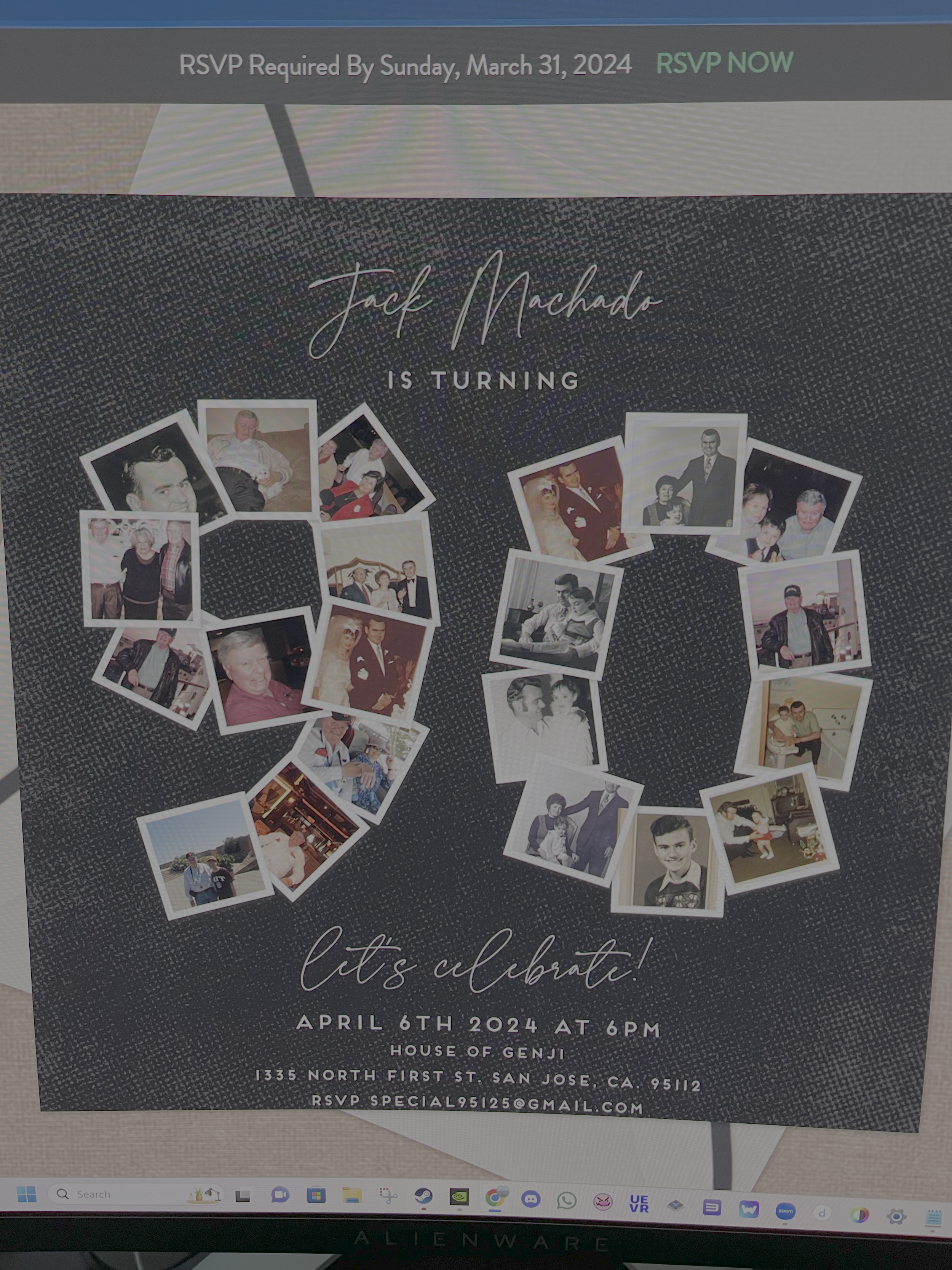 My Maternal Grandfather's 90th Birthday Invitation