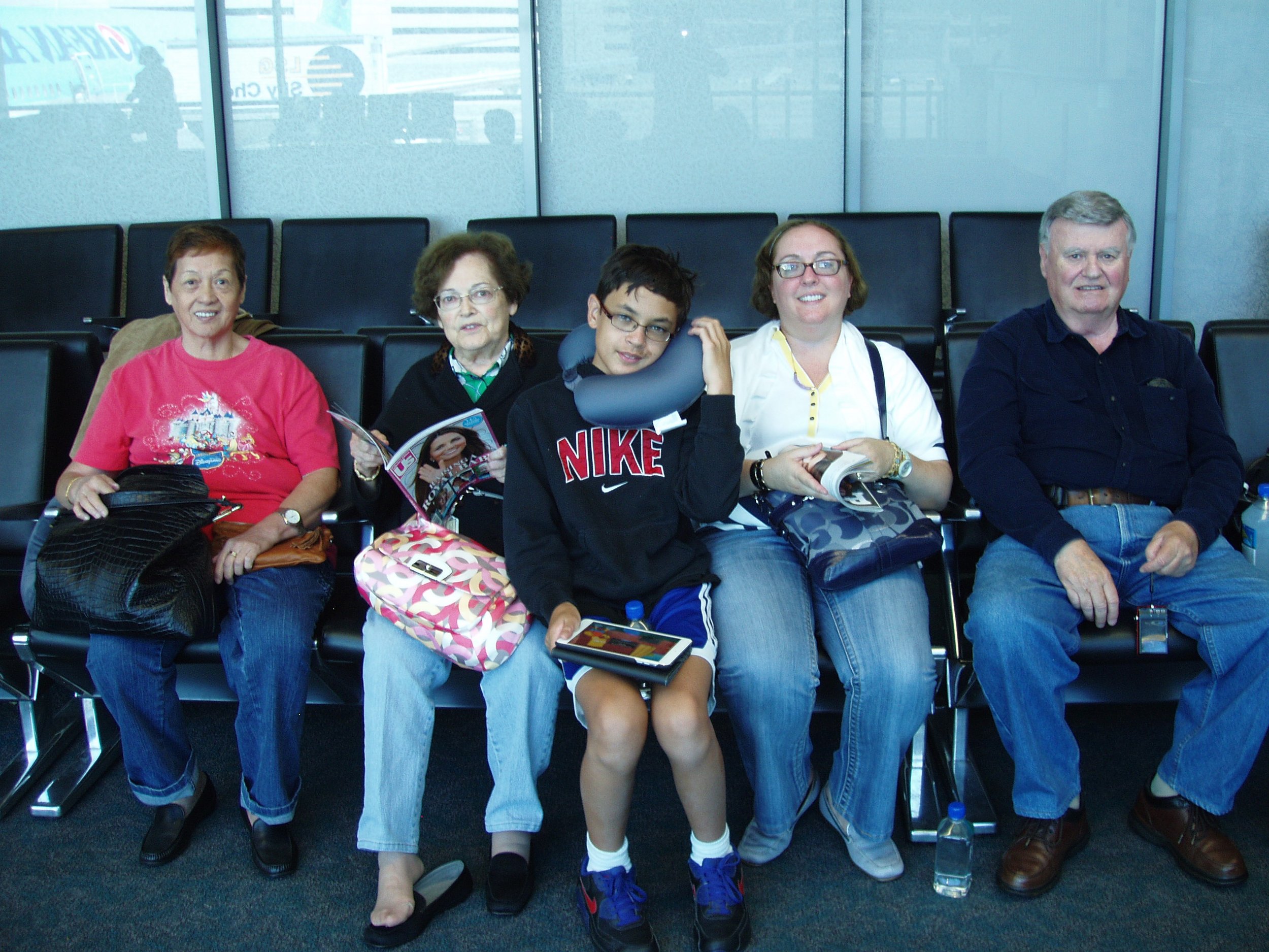 My grandparents and my mother at SFO airport, 2013