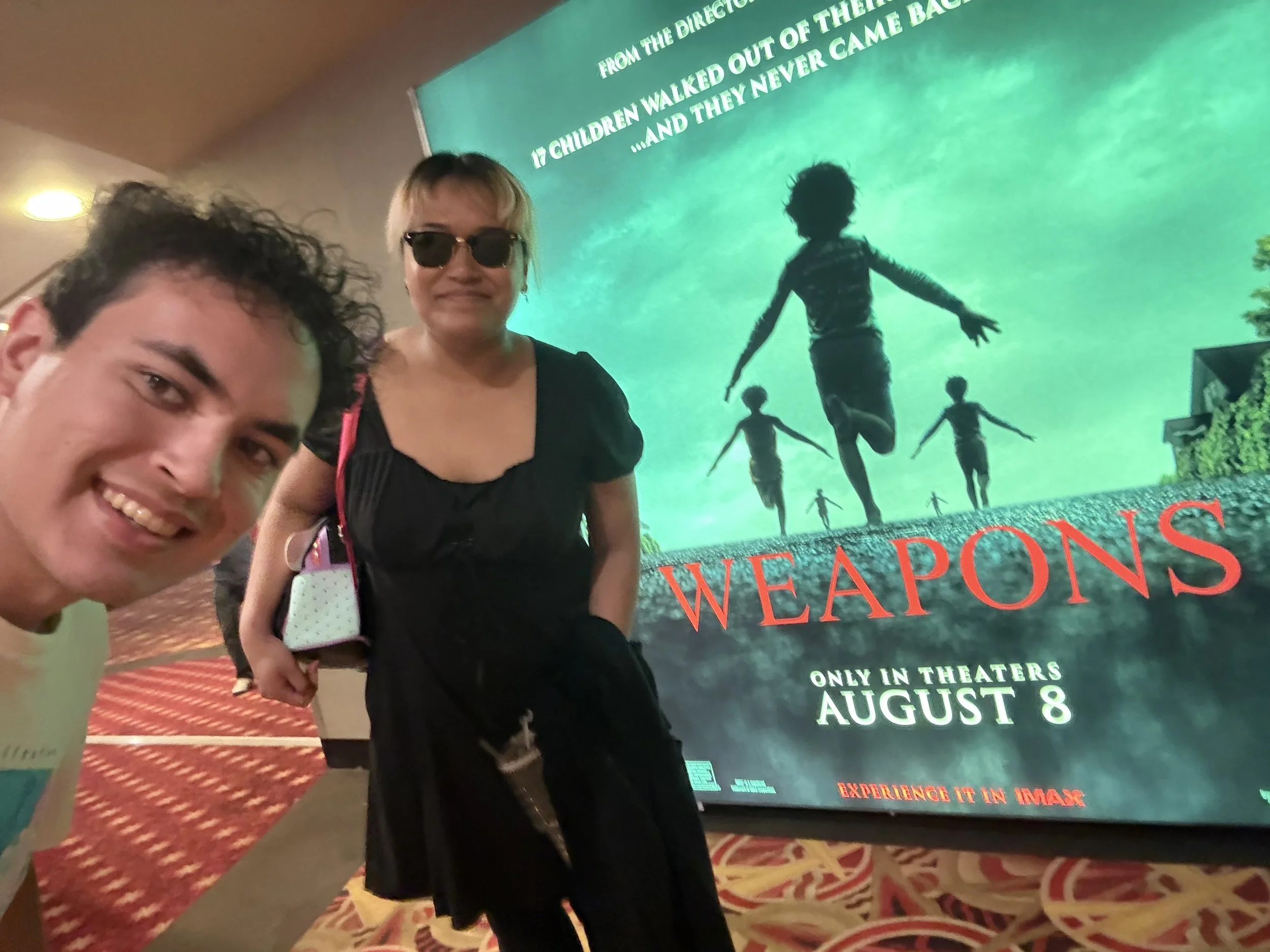 My work friend and I after we saw Zach Cregger's horror hit, Weapons, 2025