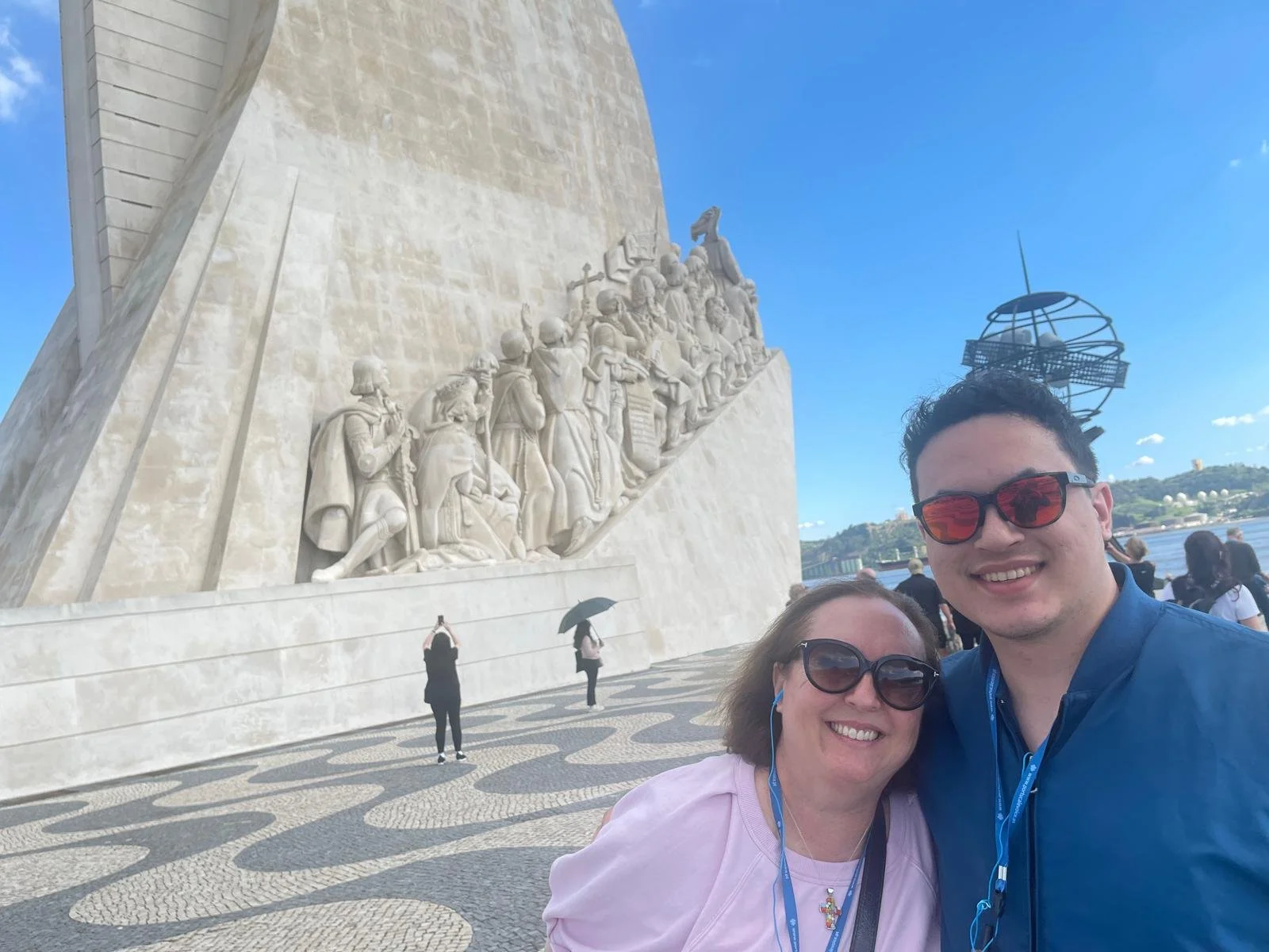My mom and I at the Monument of Discoveries in Lisbon, Portugal, 2025
