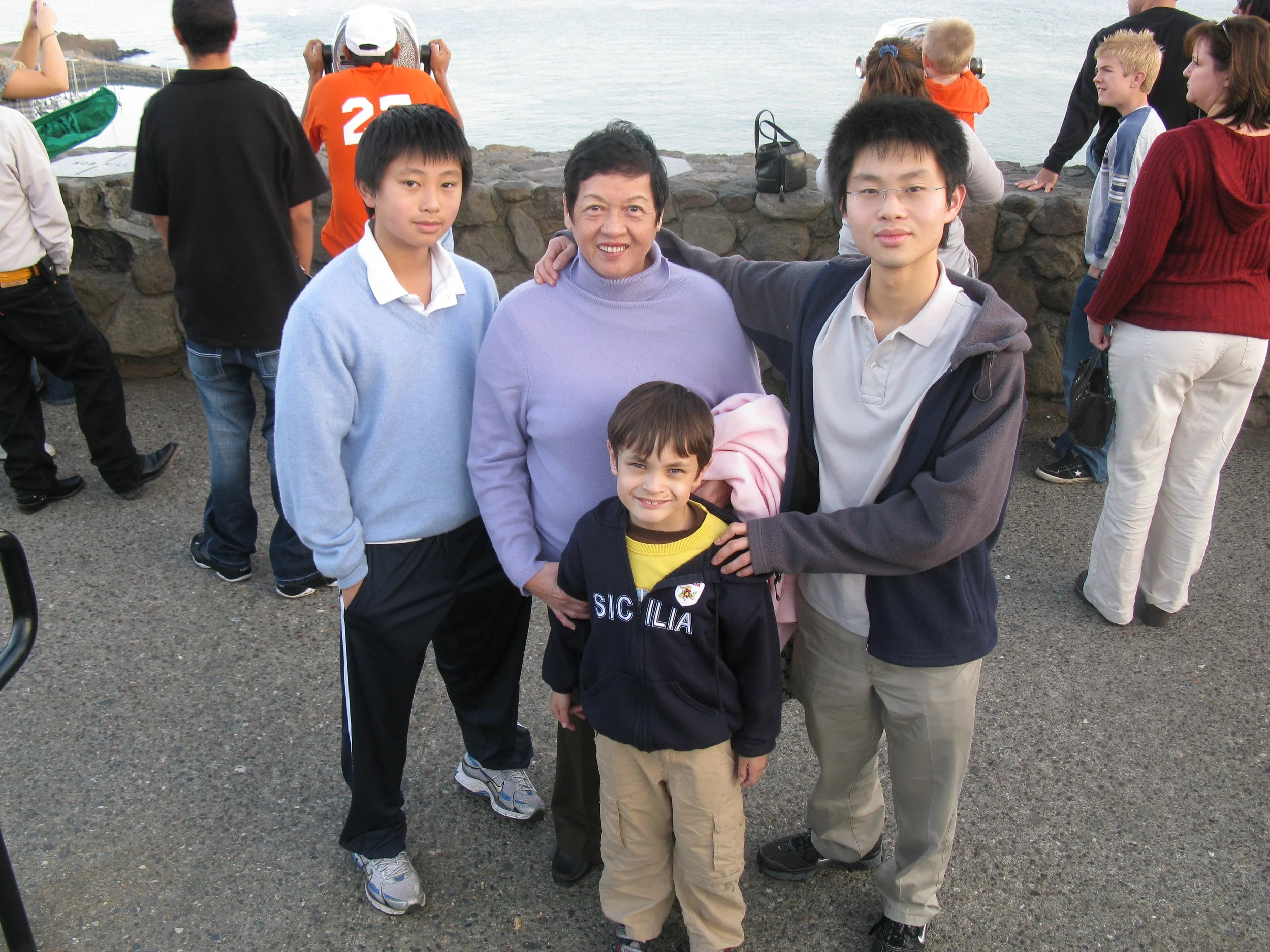 My paternal grandmother, my first cousins, and I near San Francisco, 2009