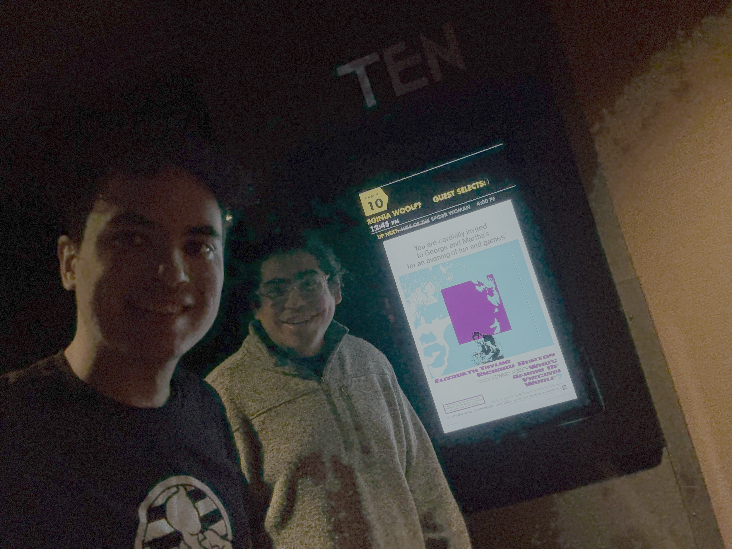 My friend and I seeing the classic re-release of 'Who's Afraid of Virginia Woolf' starring Elizabeth Taylor at Alamo Drafthouse Cinema, 2025