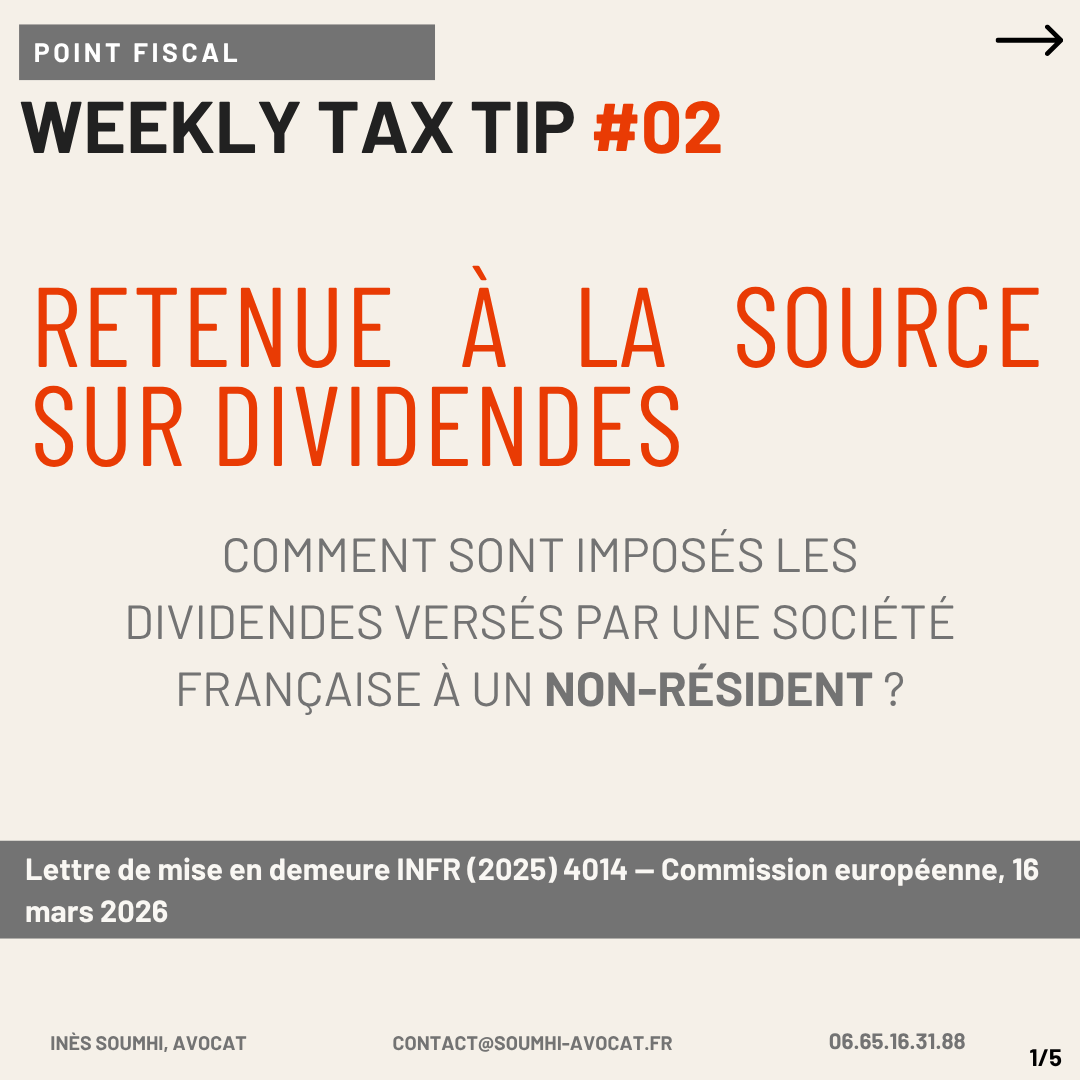 Retenue à la source sur dividendes versés par une société française 