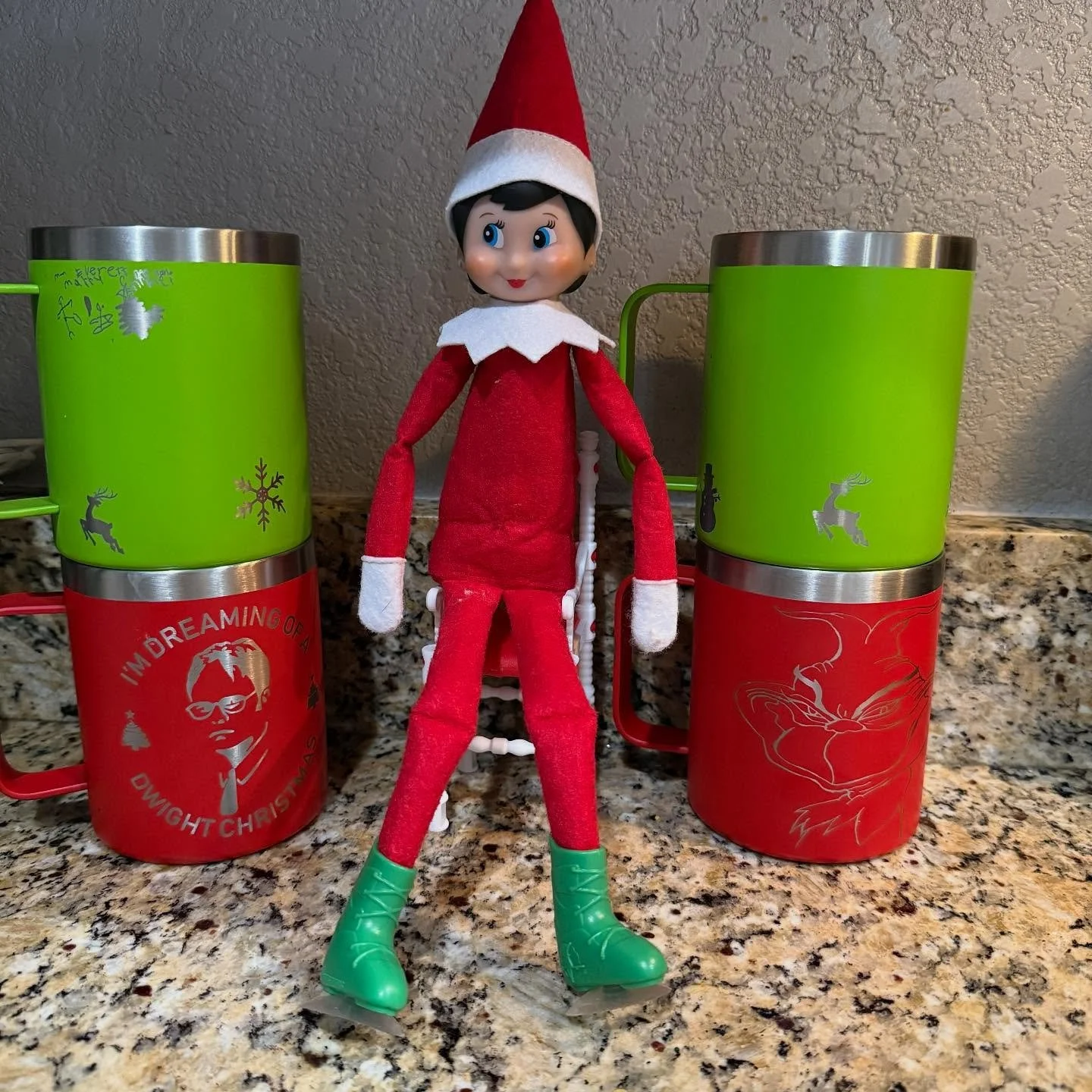🎄✨ A new holiday tradition has officially dropped.
Elf on the Shelf showed up with hot cocoa cups today ☕️

Even better&mdash;these were a full family project:
🎨 Our 5-year-old drew on hers so it could be laser-engraved
🖐️ Our 3-year-old picked th