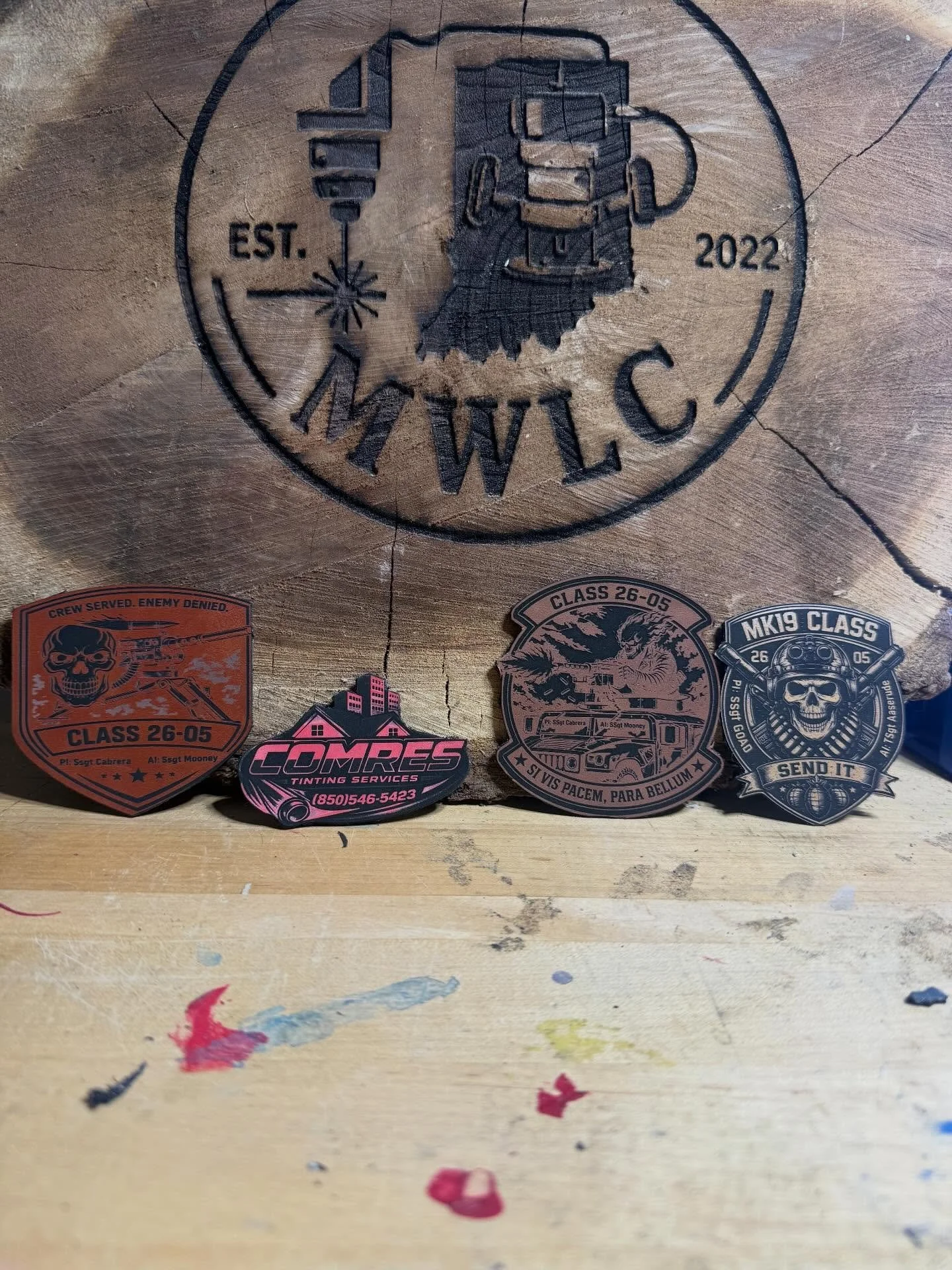 Patch Drop Friday.
From class builds to custom logos&mdash;everything here started as an idea and ended in the shop.

Appreciate everyone trusting MWLC. 🤝

#custommade #lasershop #patchdesign #engraving #smallbusiness mwlc