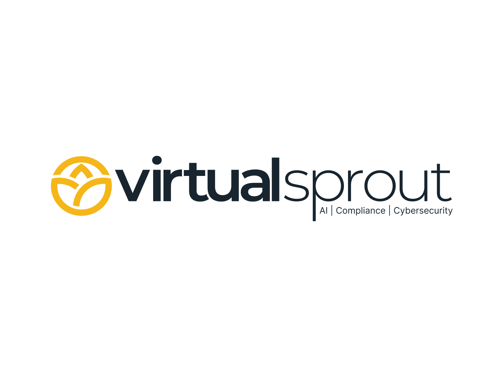 Virtual Sprout logo with the company name and icons representing AI, compliance, and cybersecurity.
