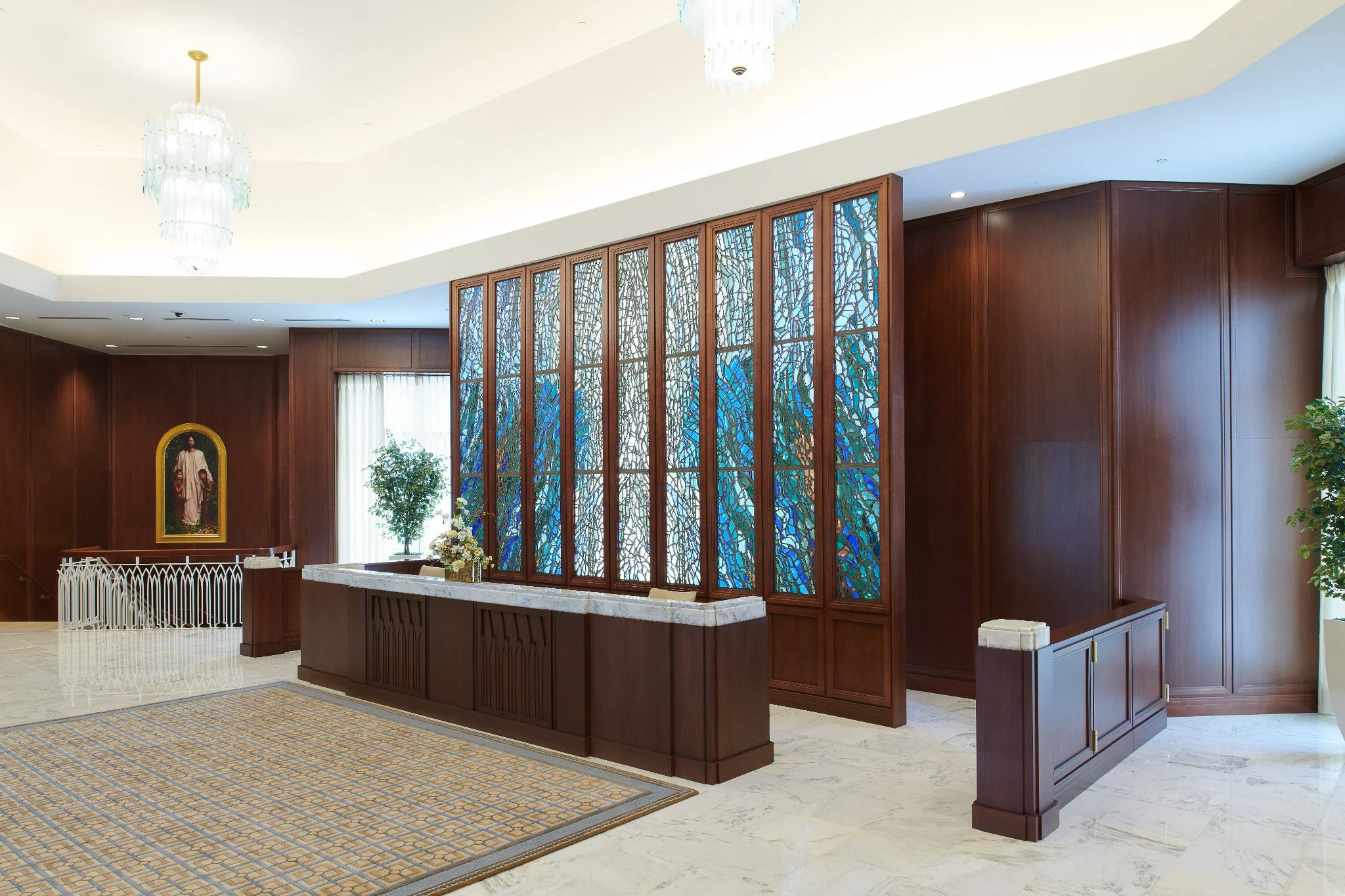 tinted glass by stairs.jpg