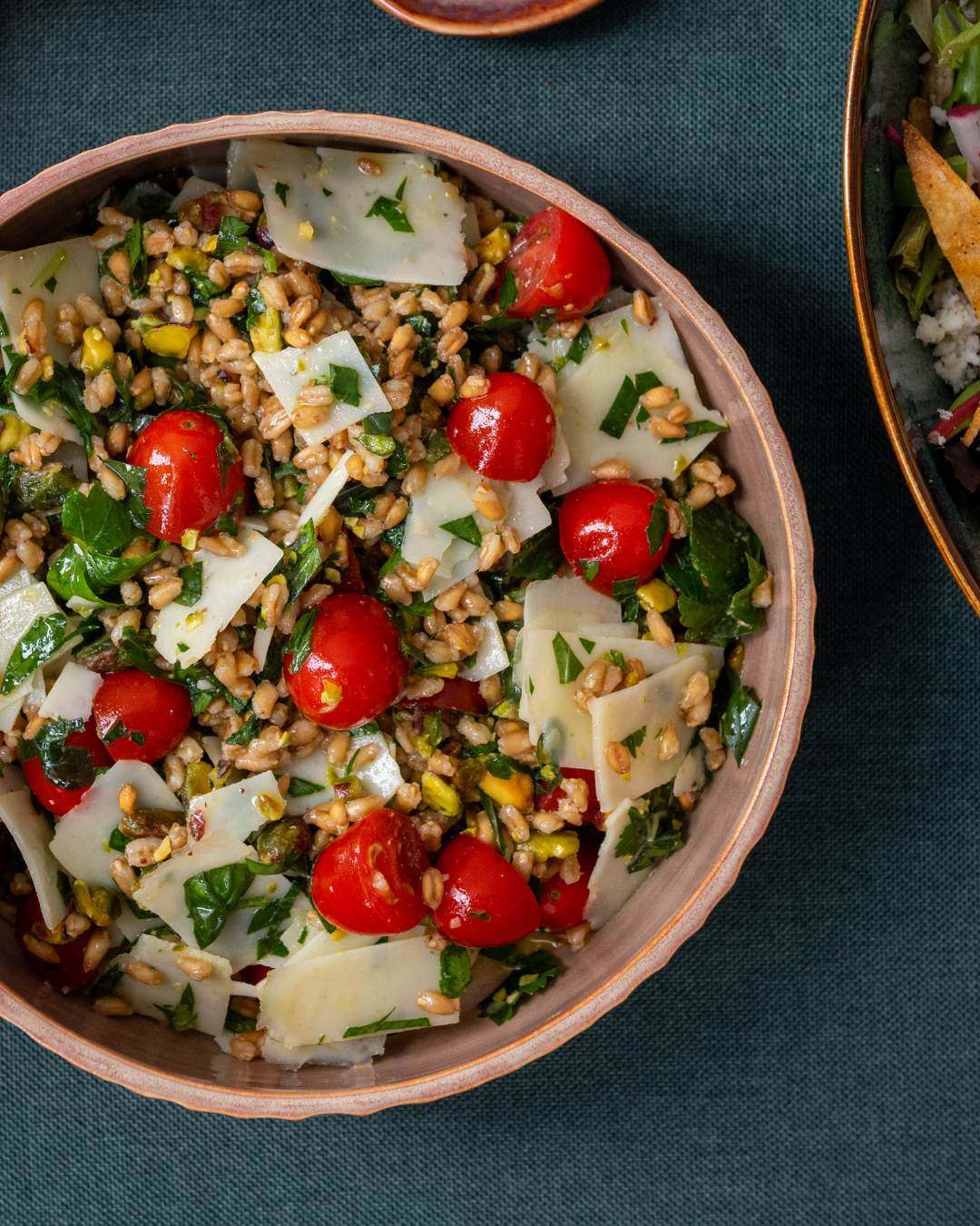 Lemony Farro Arugula Salad