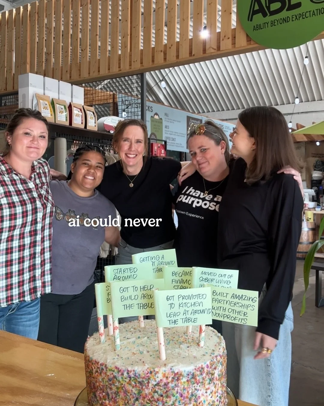 AI can do a lot, but it can&rsquo;t replicate this!

Real connection with real people. 
Real encouragement from real people. 
Real creations made by hand. 
Real experiences of people seeing you, knowing you, and supporting you. 

And that&rsquo;s the