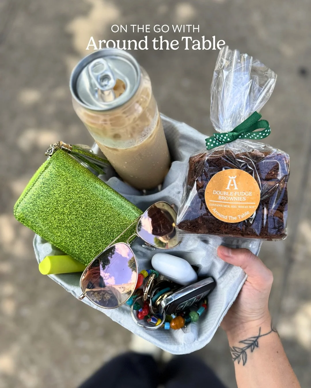 A sweet treat will always make it into the essentials roundup! That&rsquo;s why we have our 4-pack option for all desserts &mdash; easy to enjoy on the go!

What are your essentials? Let us know!

#aroundthetable #aroundthetableokc #sweettreat #essen