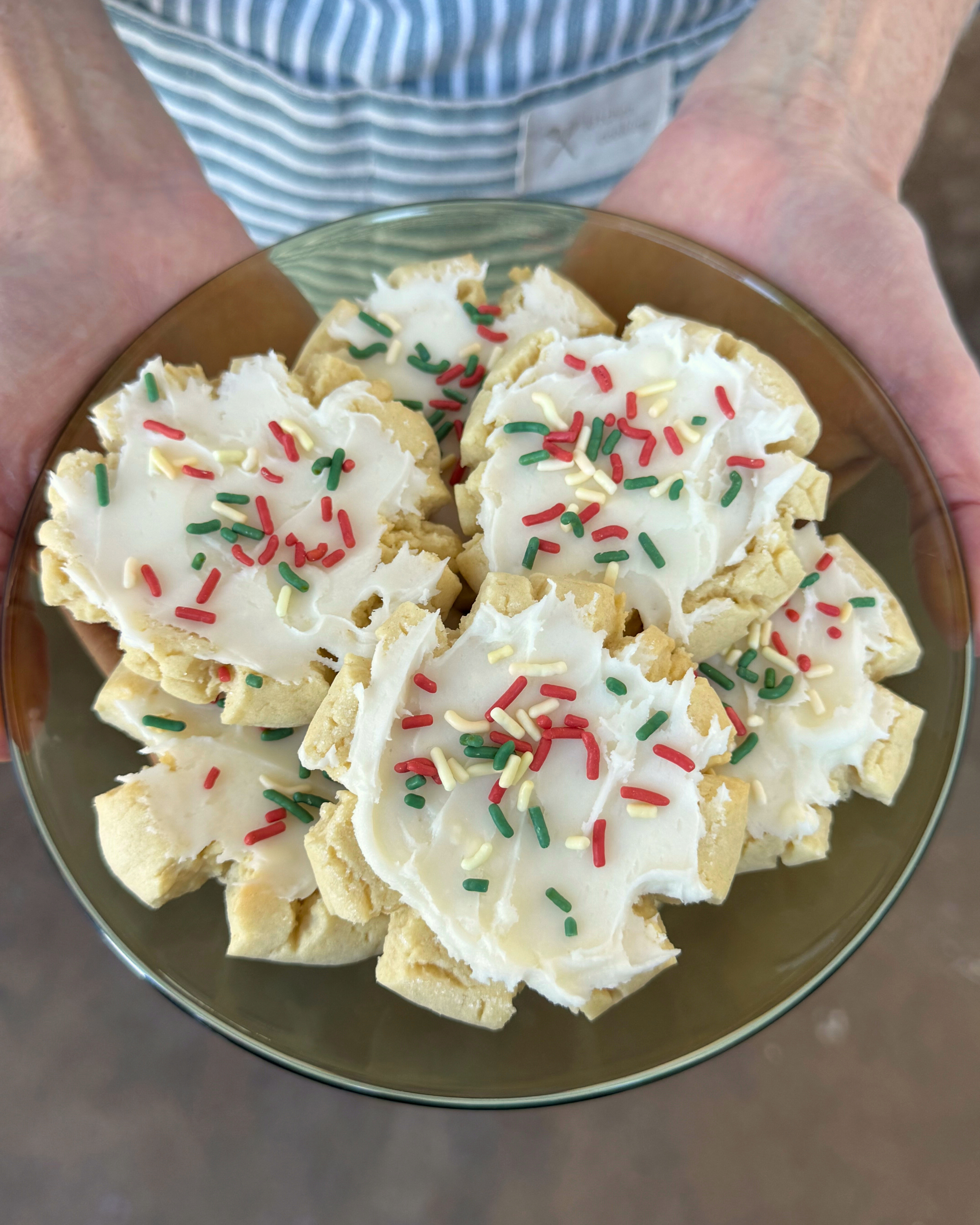 Iced Sugar Cookies (with holiday sprinkles)
