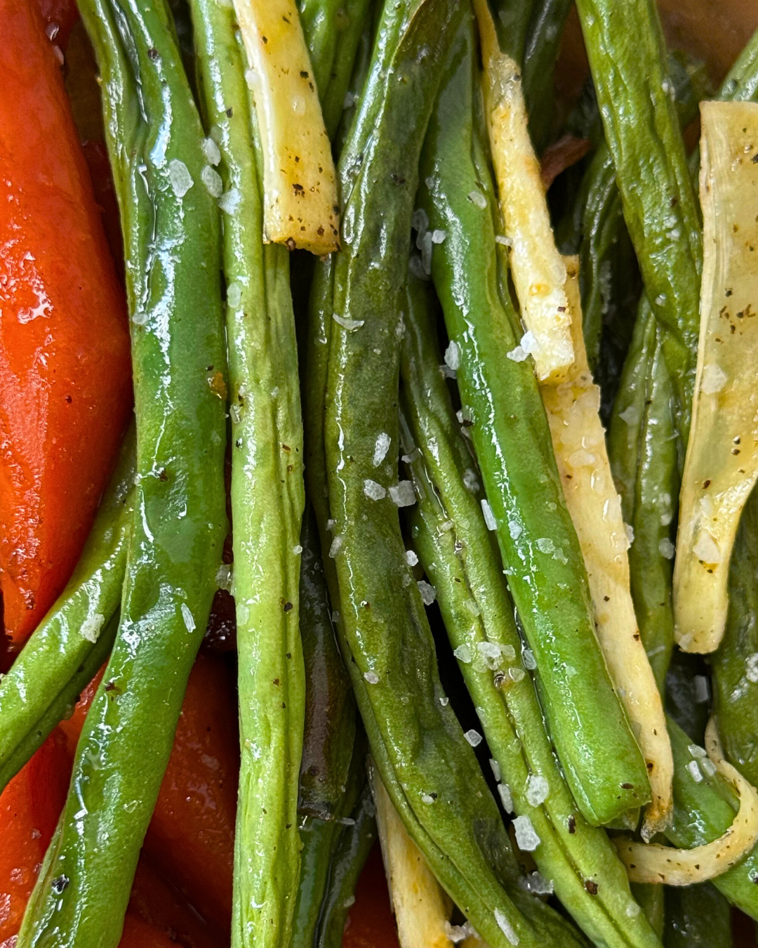 Roasted Green Beans and Parsnips