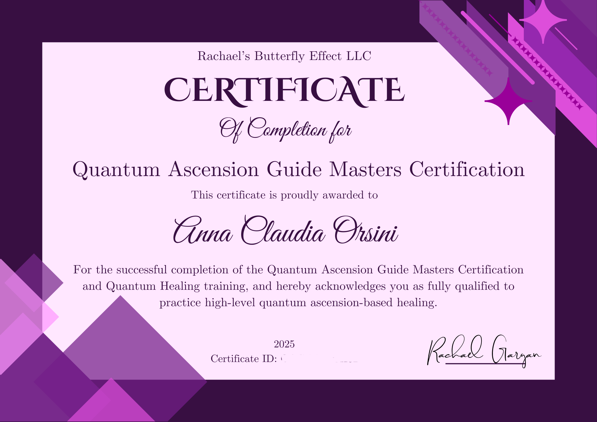 Quantum Healing Certificate