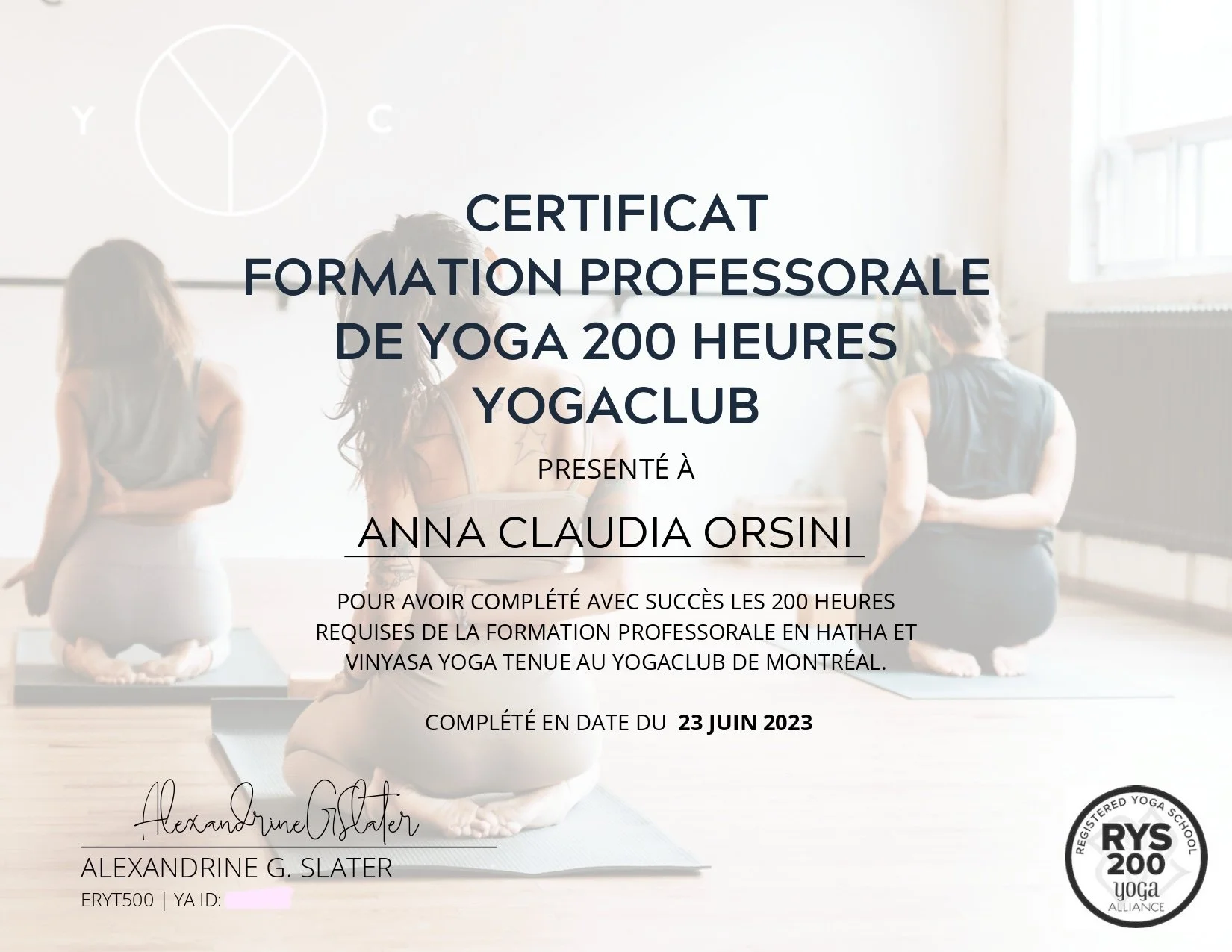 200H Hatha & Vinyasa YTT Certificate
