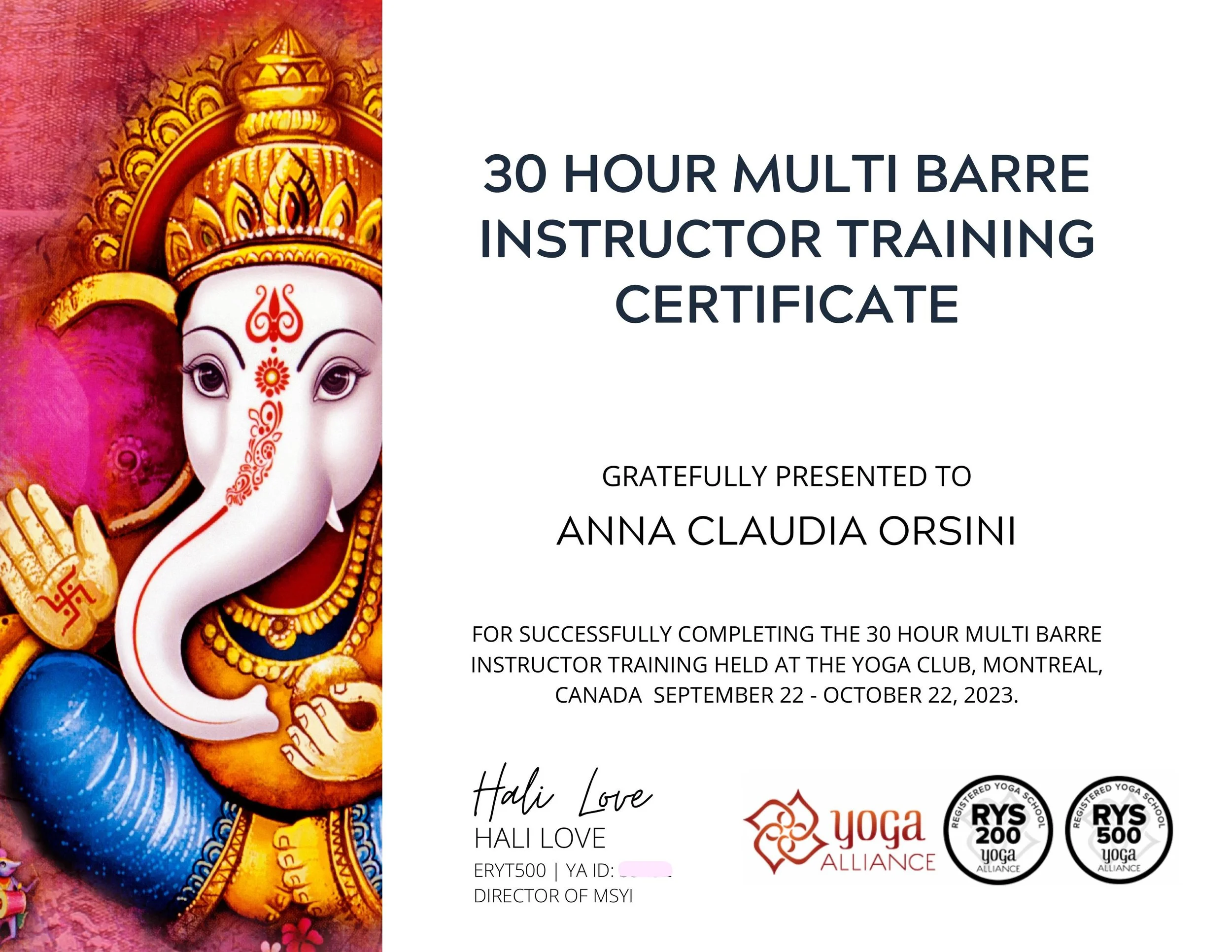 Multi-Barre Certificate