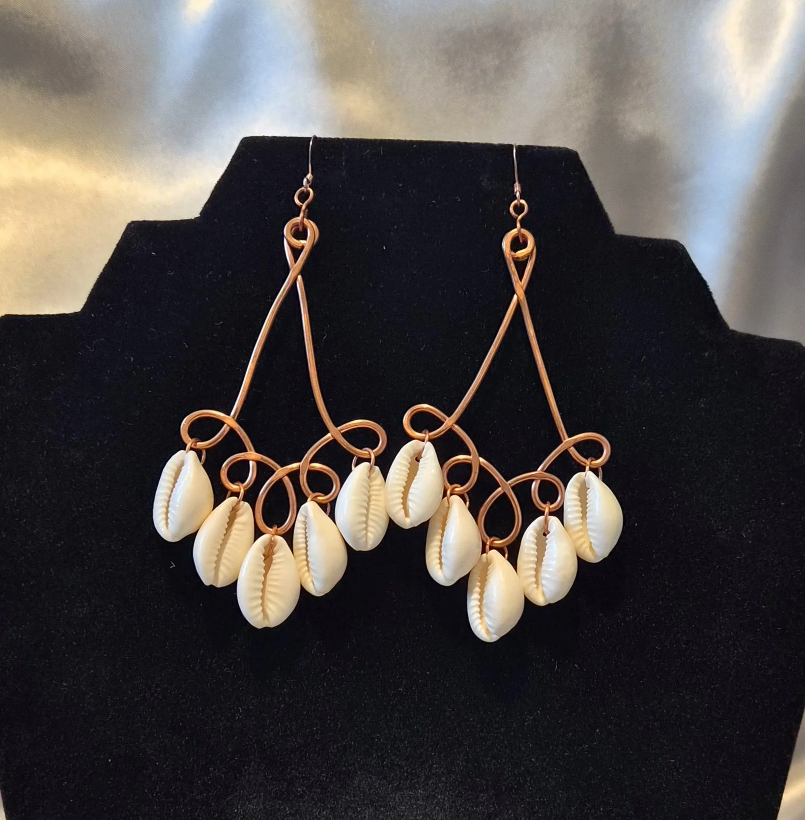 Cowrie chandelier earrings