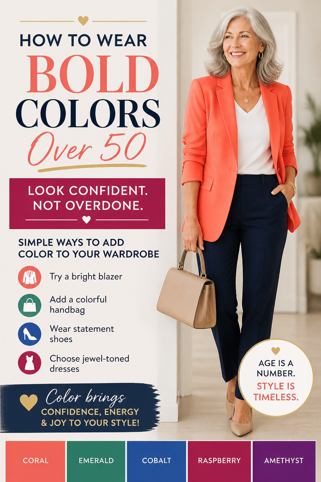 Clothes for Women over 50: How to Wear Bold Colors (Without Looking Overdone)