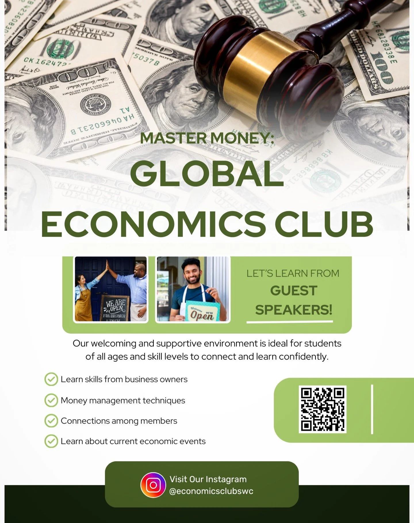 FIRST FLYER - The Global Economics Club at Southwestern College fosters a dynamic and inclusive community for students passionate about business and economics. Our mission is to cultivate an environment that encourages networking, collaboration, and