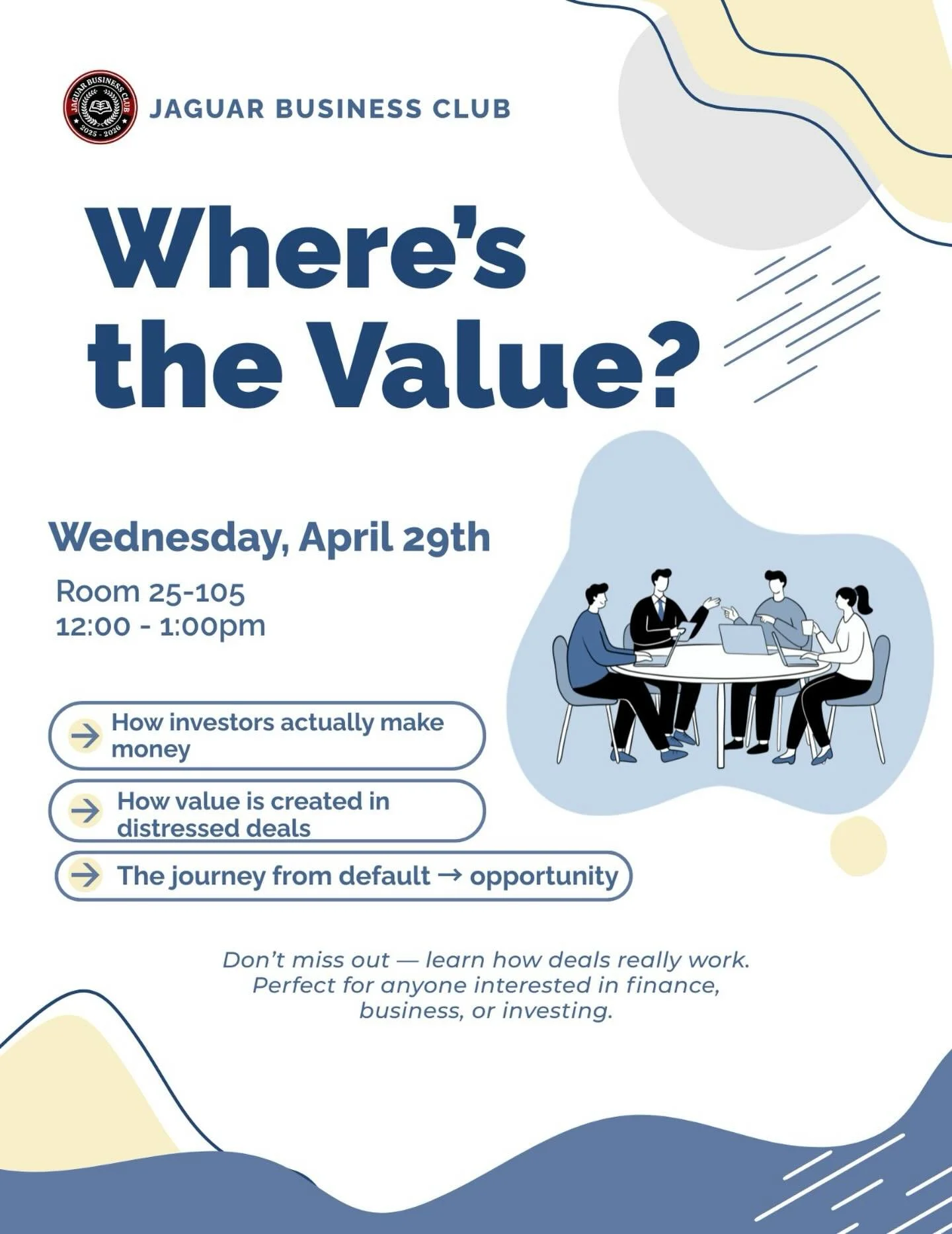 Where does the real value come from in a deal? 💼📈
Join us for &ldquo;Where&rsquo;s the Value? From Default to Deal&rdquo; and learn how investors turn risk into opportunity.

Get the inside perspective on how money is actually made in the deal.

📅
