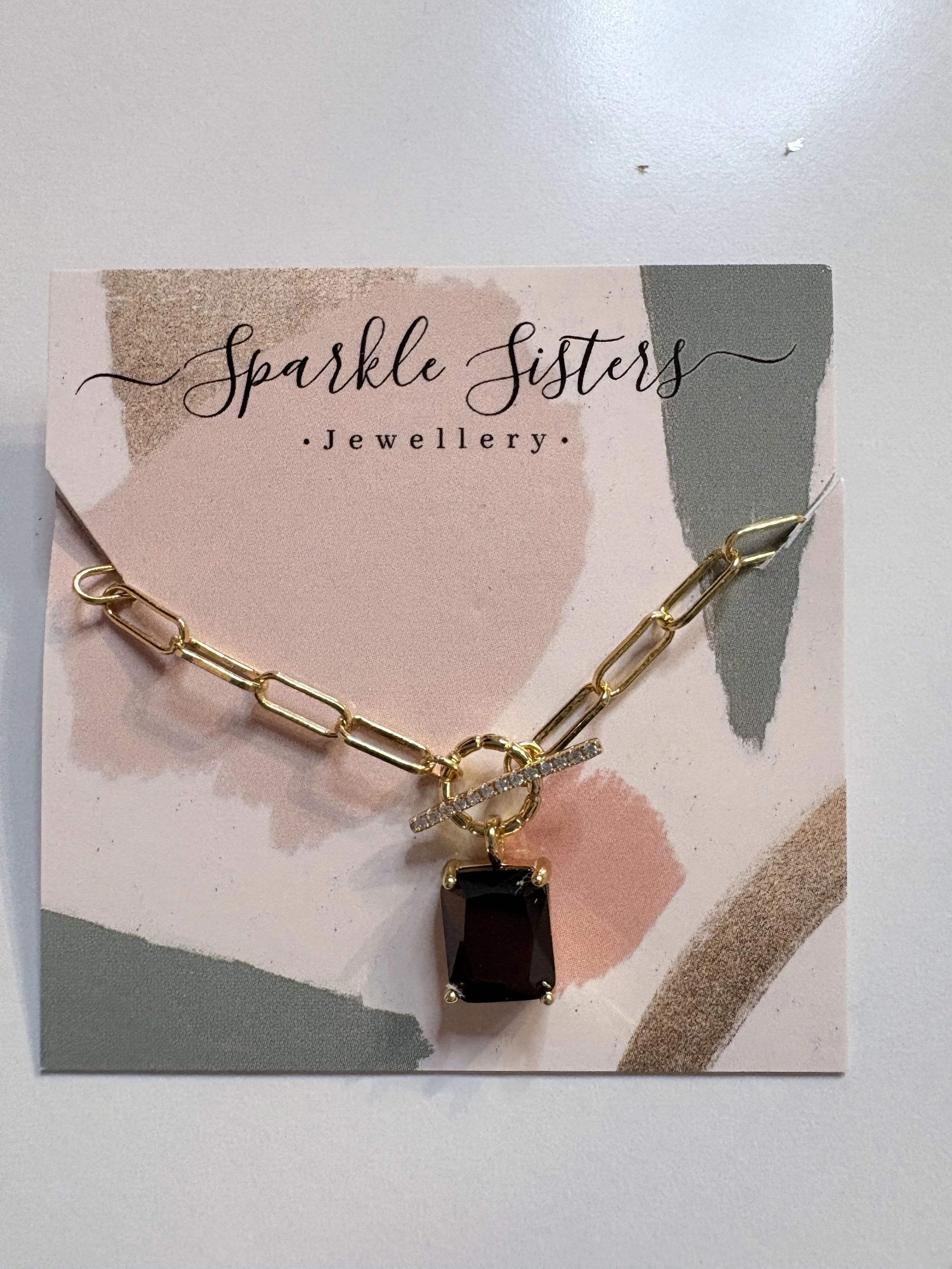 Black Velvet T-Bar Necklace