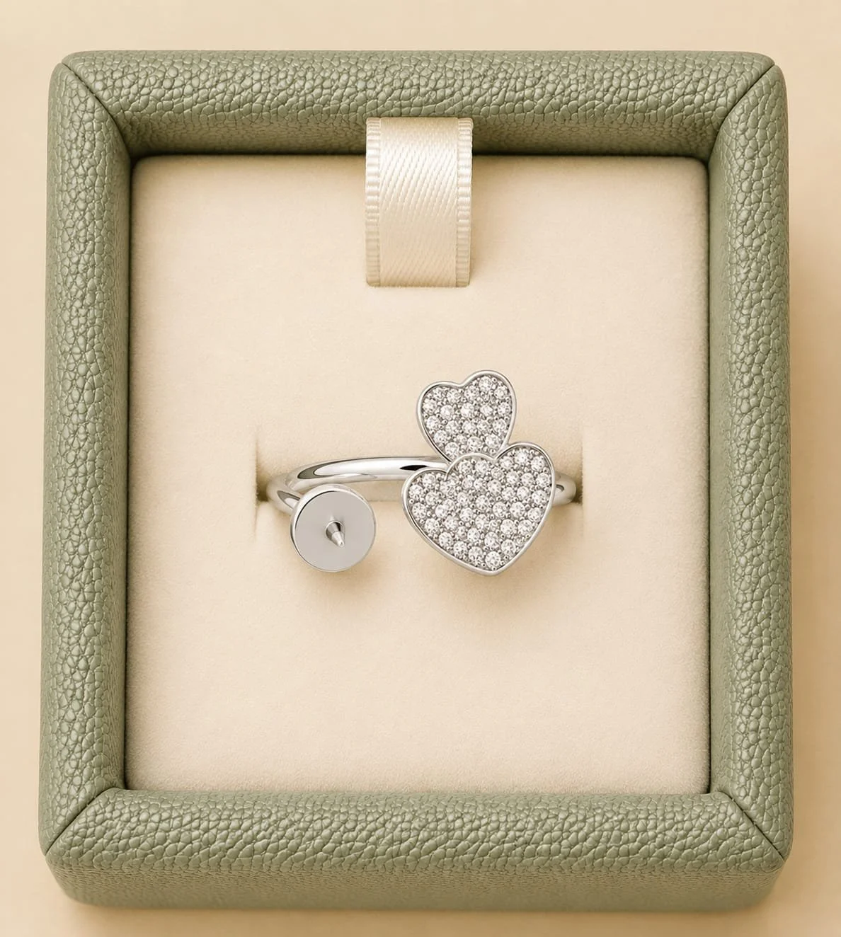 925 Sterling Silver Gem Ball Ring - The Leaf