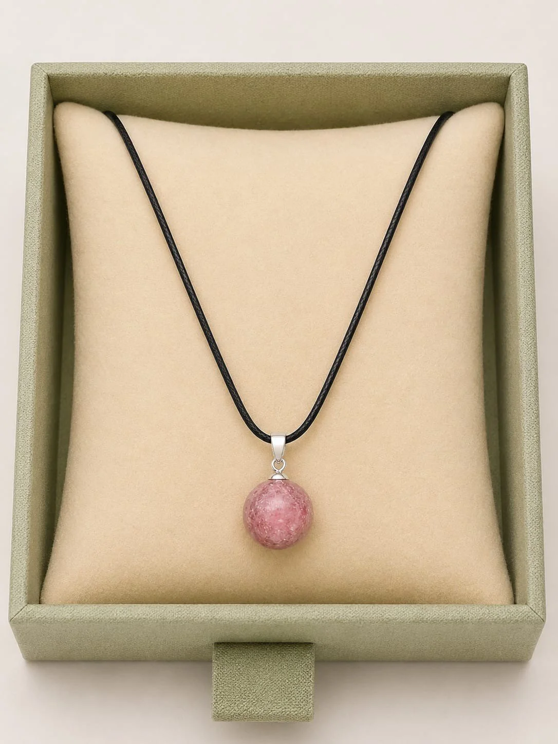 Gemstone Ball Cord Necklace (Large)