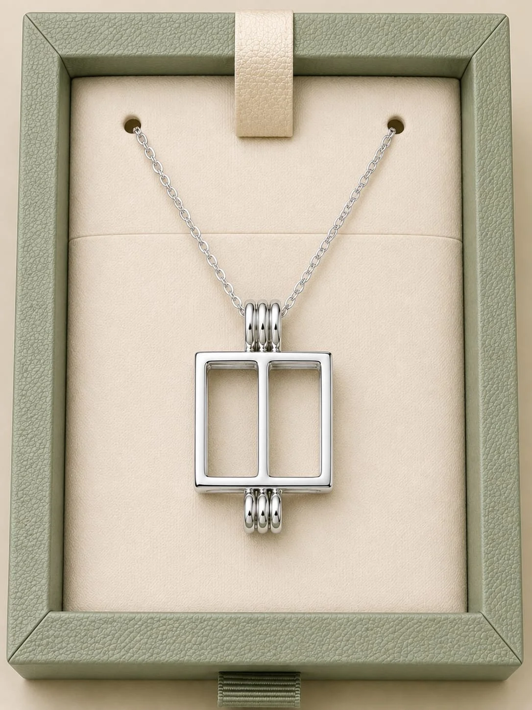 Silver Plated Gem Ball Cage Necklace