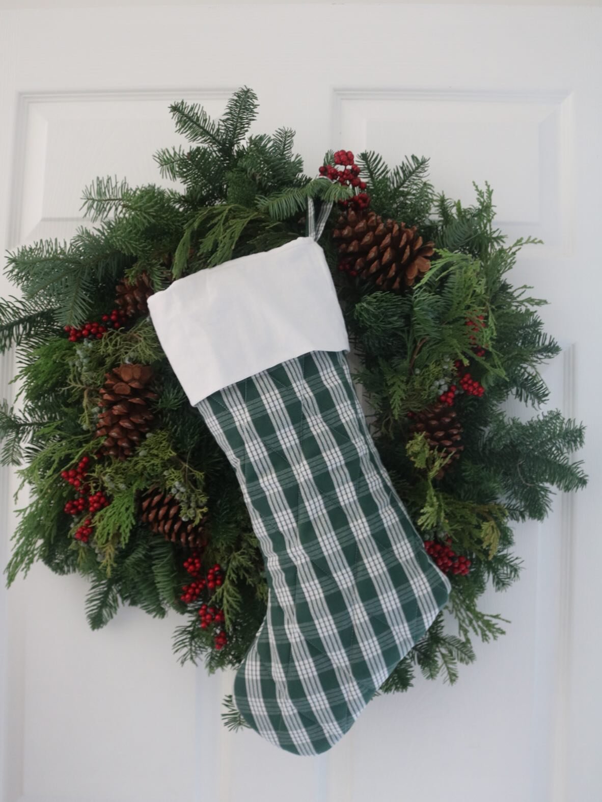 Palaka Quilted Stocking in Forest Green 🌲✨🤍Welcoming the holiday season one handmade touch at a time.