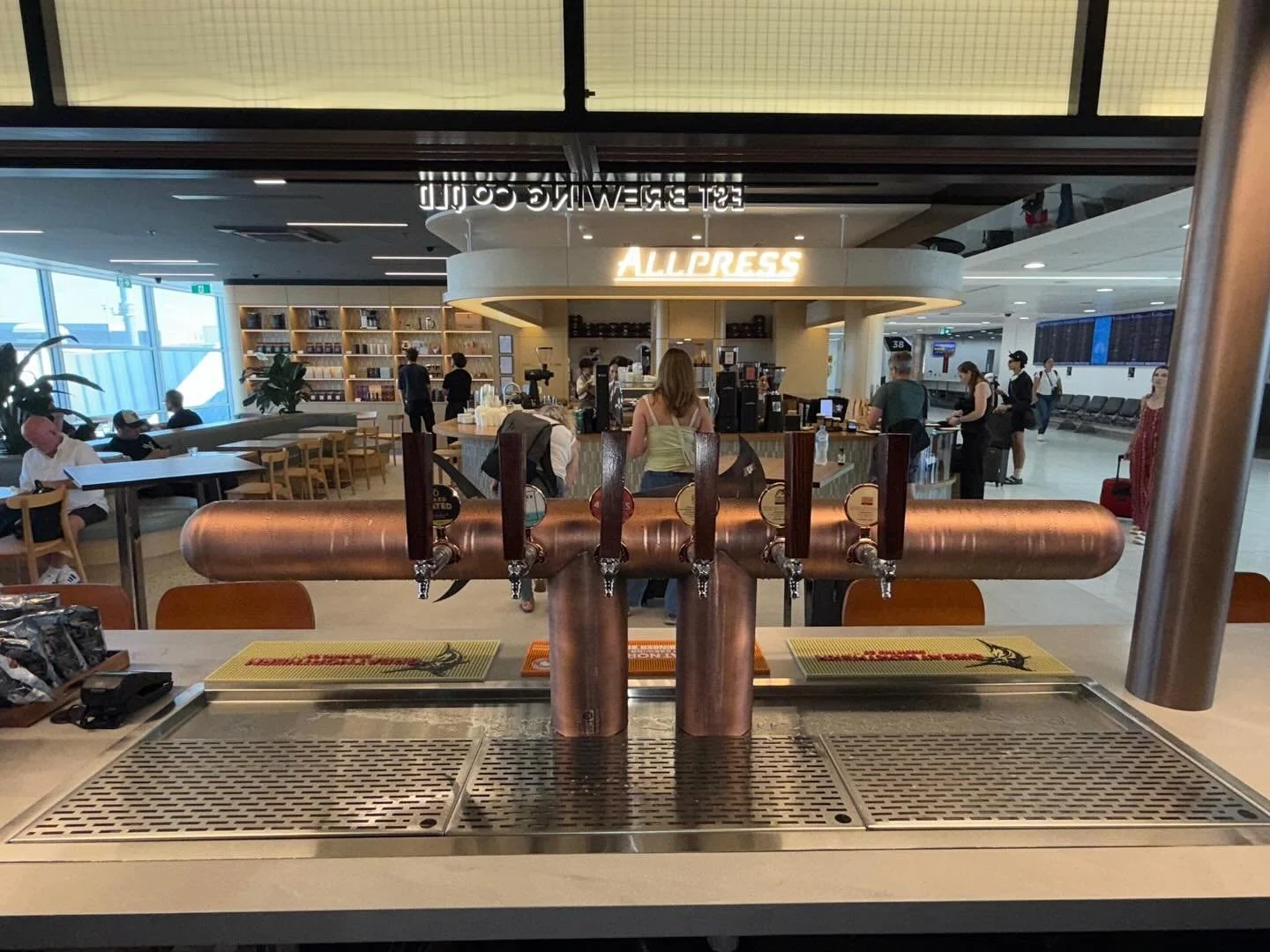 T2 Terminal Sydney Airport Project - All Press Cafe &amp; The Great Northern Brewery 
Builder @unita 
.
.
.
#build #stainless #custom #fabrication #installation #design #construction #hospitality #bar #cafe #commercial