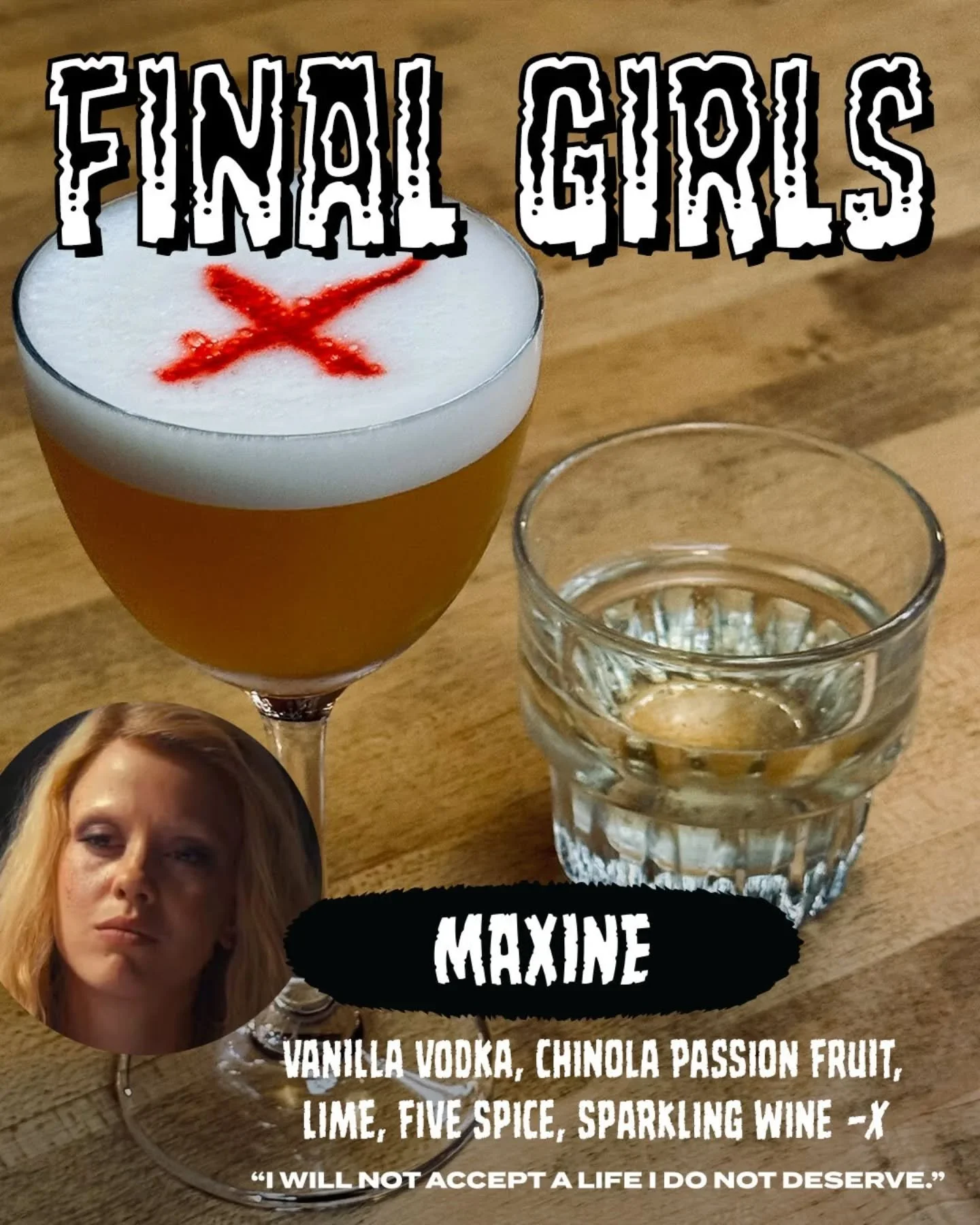 We&rsquo;re bringing Final Girl energy into the last week of October 🔪🩸🍸

Sip fierce cocktails inspired by the ones who survive the chaos&mdash;Nancy, Adelaide, Ripley, Chanel #1, and more. Final Girl cocktails are available now through Halloween!