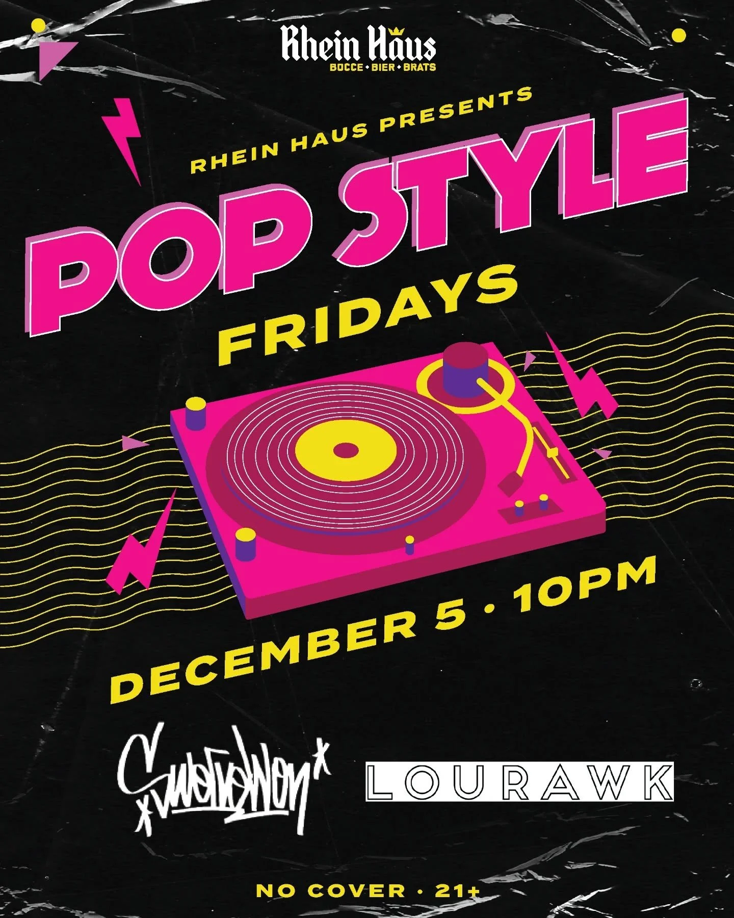 Next Weekend DJ lineup! 🎶

Mark your calendars:
🔥 Pop Style Friday (12/5) with@swervewon &amp; @lou.rawk
✨ Glow Up Saturday (12/6) with @djphaseseattle &amp; @djbbkid

We&rsquo;re serving shots + drink specials starting at $3! Pool tables ✅ Dance f