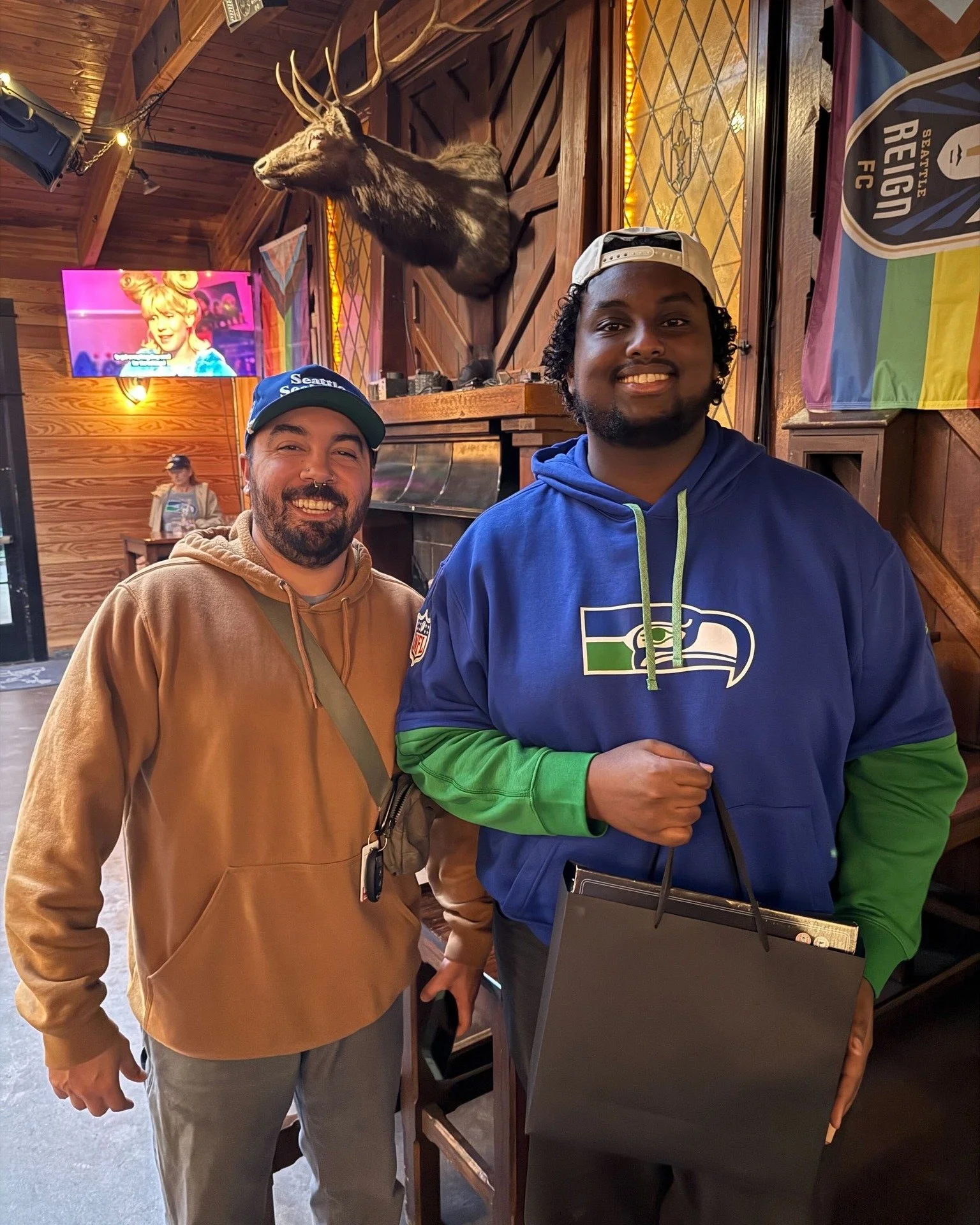 Seahawks Sunday is comin' in hot! 🔥🏈

Kickoff at 1:25pm vs. the Colts&mdash;grab a seat, grab a pitcher ($10 all day), and settle in for the game. Every quarter, we&rsquo;re dropping mystery bags loaded with Seahawks swag&mdash;speakers, towels, ga
