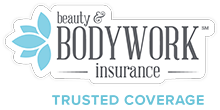 Logo for Beauty & Bodywork Insurance with a flower graphic and text.