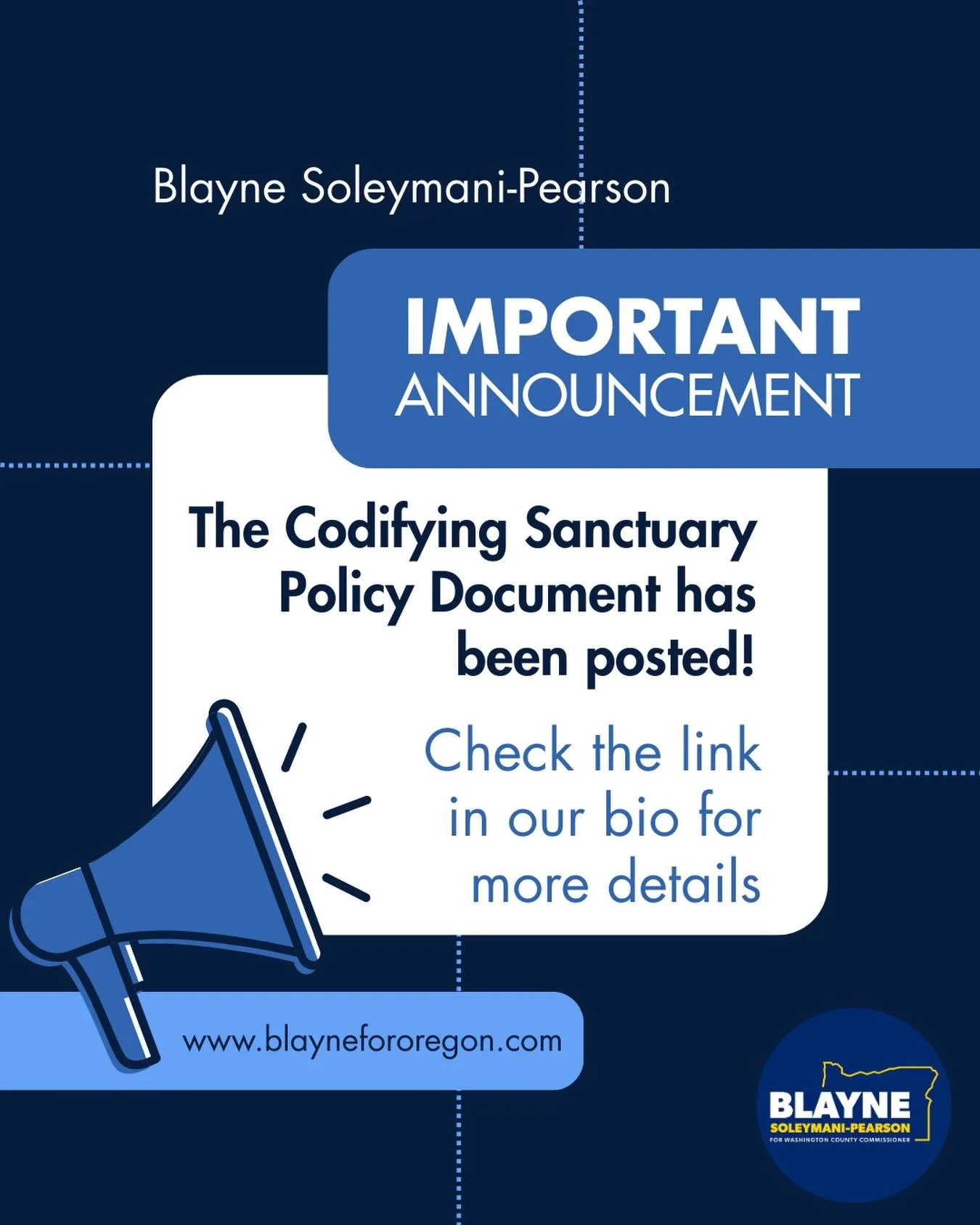 We&rsquo;ve released a policy document with actionable recommendations to put real teeth behind Beaverton and Hillsboro&rsquo;s Sanctuary Promise Ordinances. Check the link in our bio.

@barryjohnsonsmith23 and I are looking forward to seeing you all