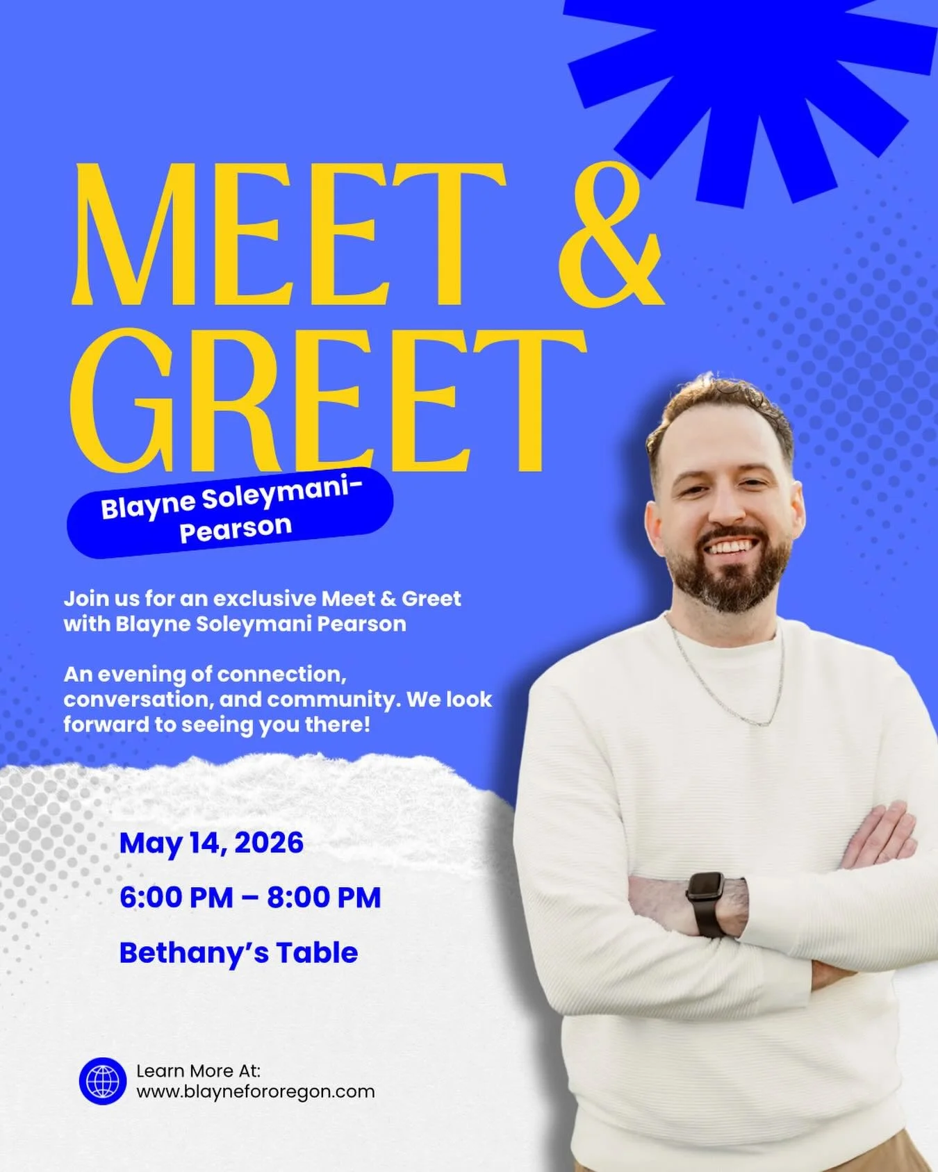 Looking forward to seeing you tomorrow! 

#washingtoncounty #countycommissioner #meetandgreet #vote