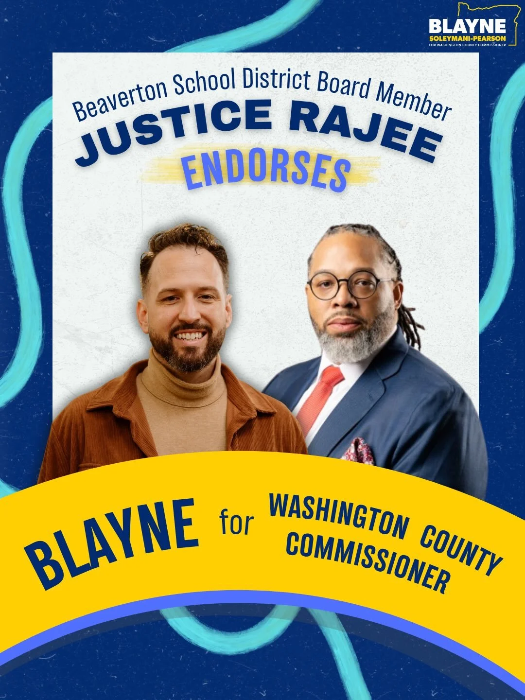 I&rsquo;m honored to have the endorsement of Beaverton School District Board Member, Justice Rajee, a dedicated leader who understands the importance of investing in our students, families, and communities.

#WashingtonCounty #Beaverton #CommunityLea