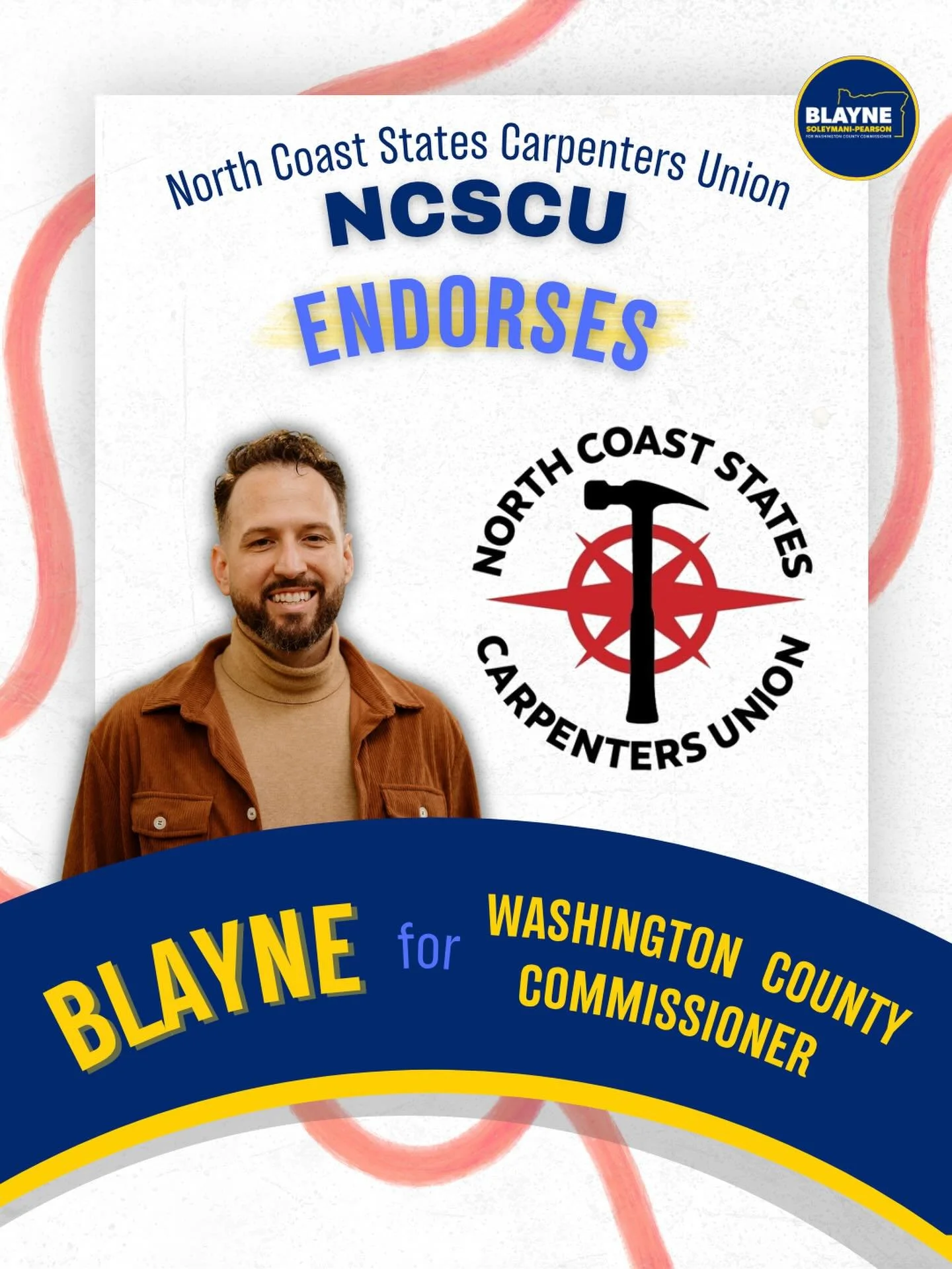 Proud to be endorsed by the North Coast States Carpenters Union. I&rsquo;m grateful to stand with working people who know the value of hard work, solidarity, and building stronger communities from the ground up. 

#beaverton #hillsboro #NCSCU #union 