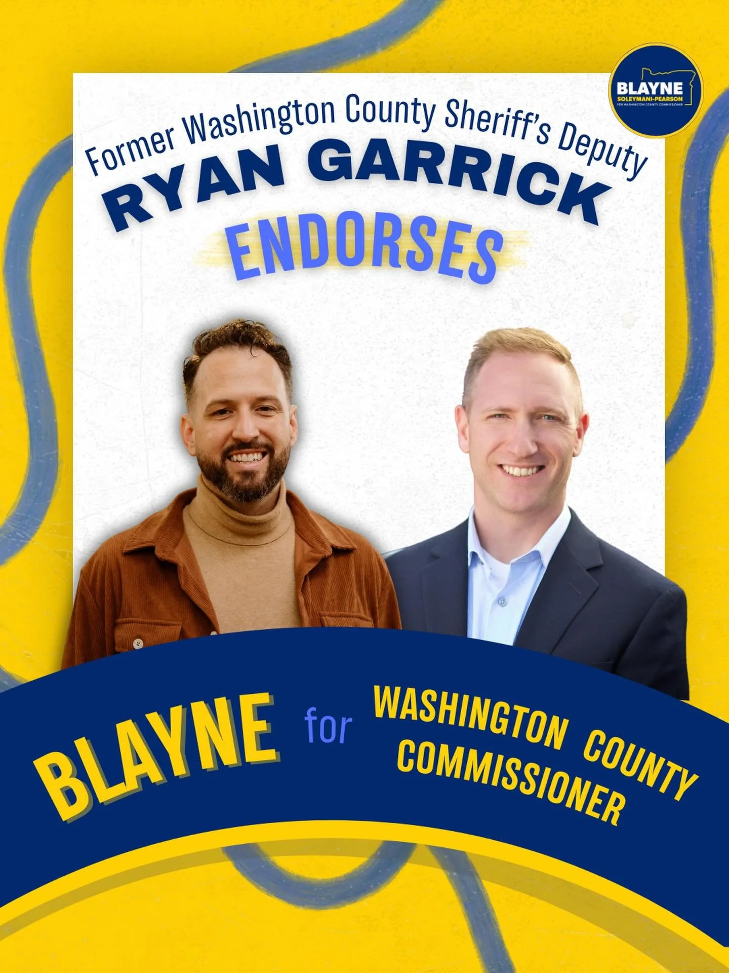 Proud to have the endorsement of former Washington County Sheriff Deputy and current real estate agent, Ryan. I met Ryan while working real estate where I learned about his experience as a Sheriff&rsquo;s Deputy. He is honest and fair and he exemplif