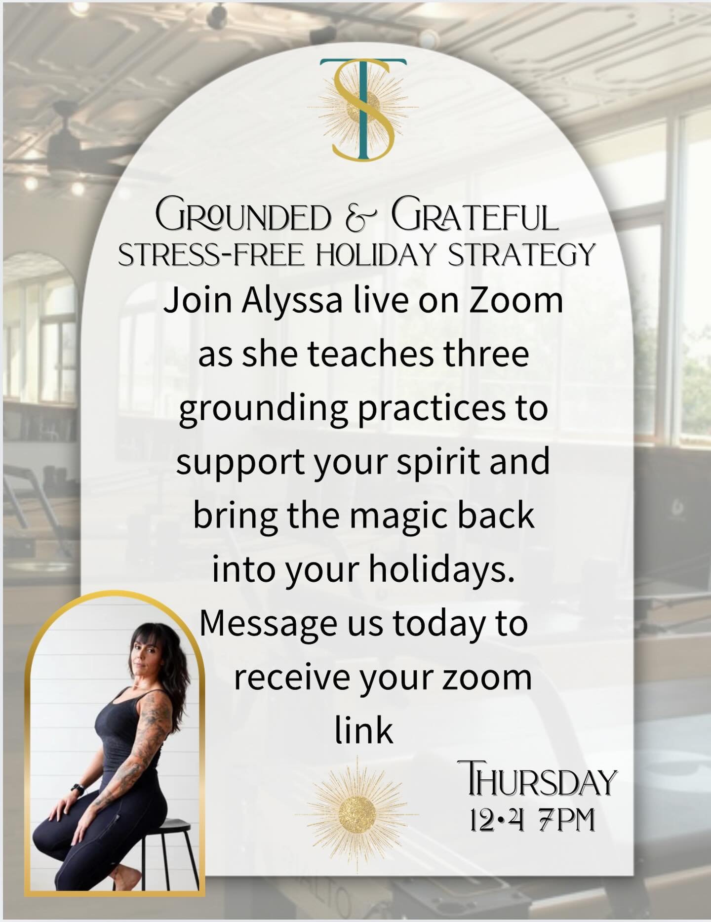 GROUNDED &amp; GRATEFUL ✨
Stress-Free Holiday Strategy Workshop

The holidays don&rsquo;t have to feel chaotic.
On Thursday 12/4 at 7pm, The Source is hosting a FREE Zoom workshop to help you slow down, breathe, and actually enjoy the magic of this s