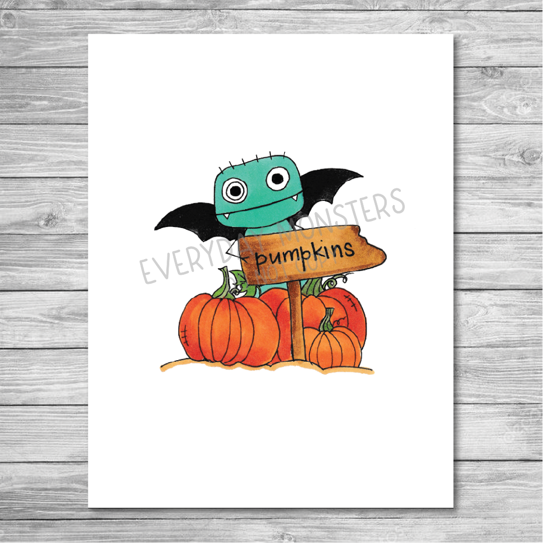 Pumpkin Bat Monster