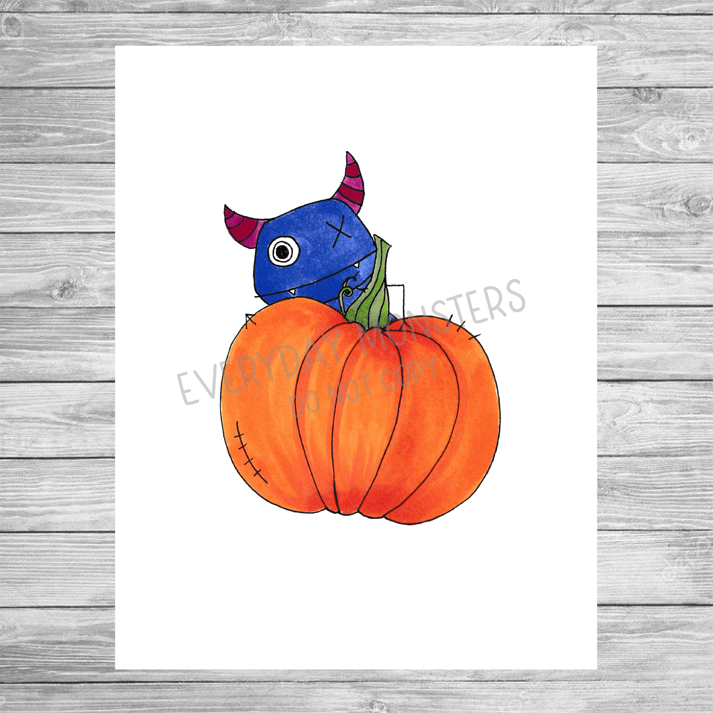 Purple Monster with Pumpkin