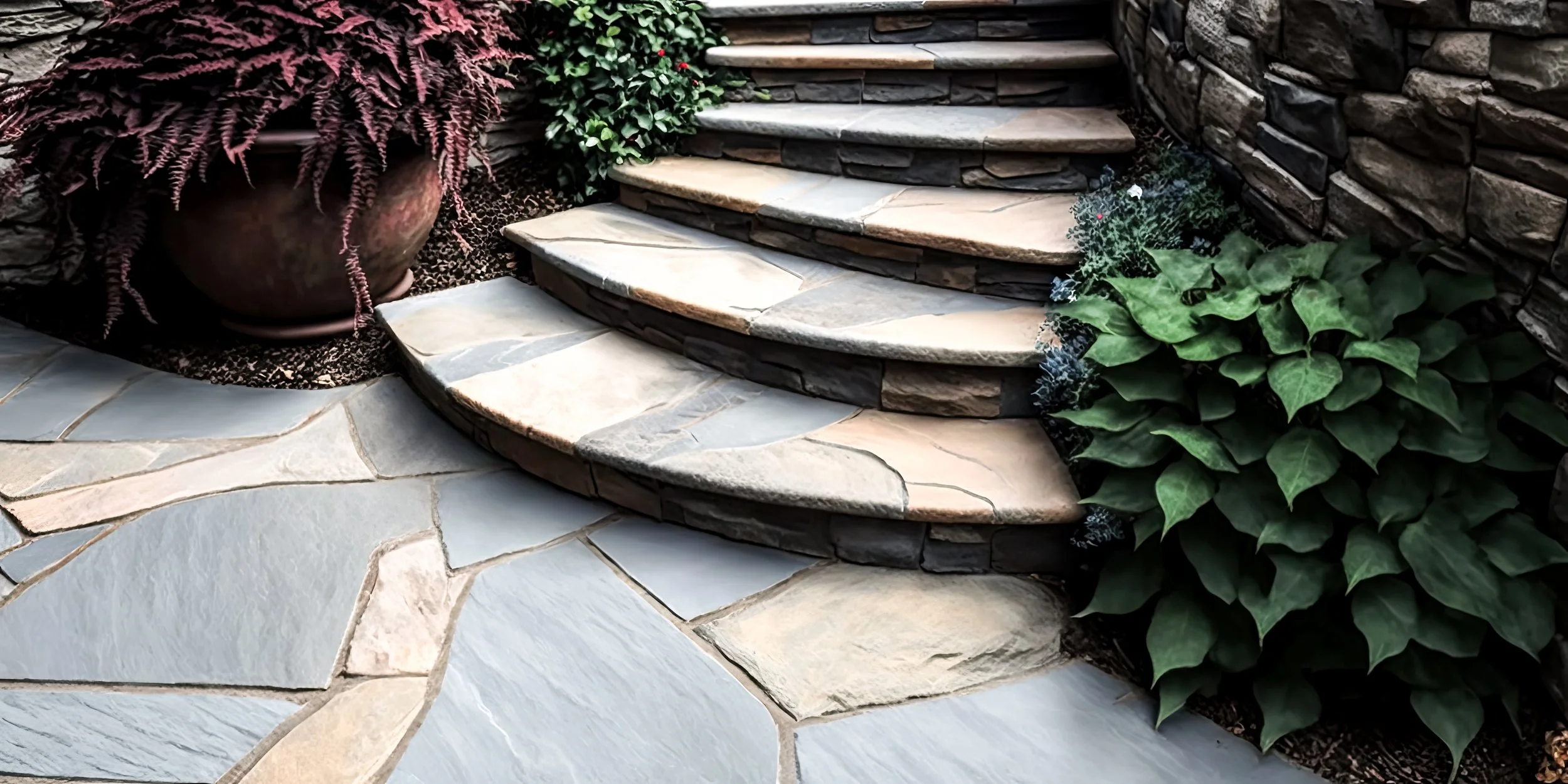Flagstone with Steps
