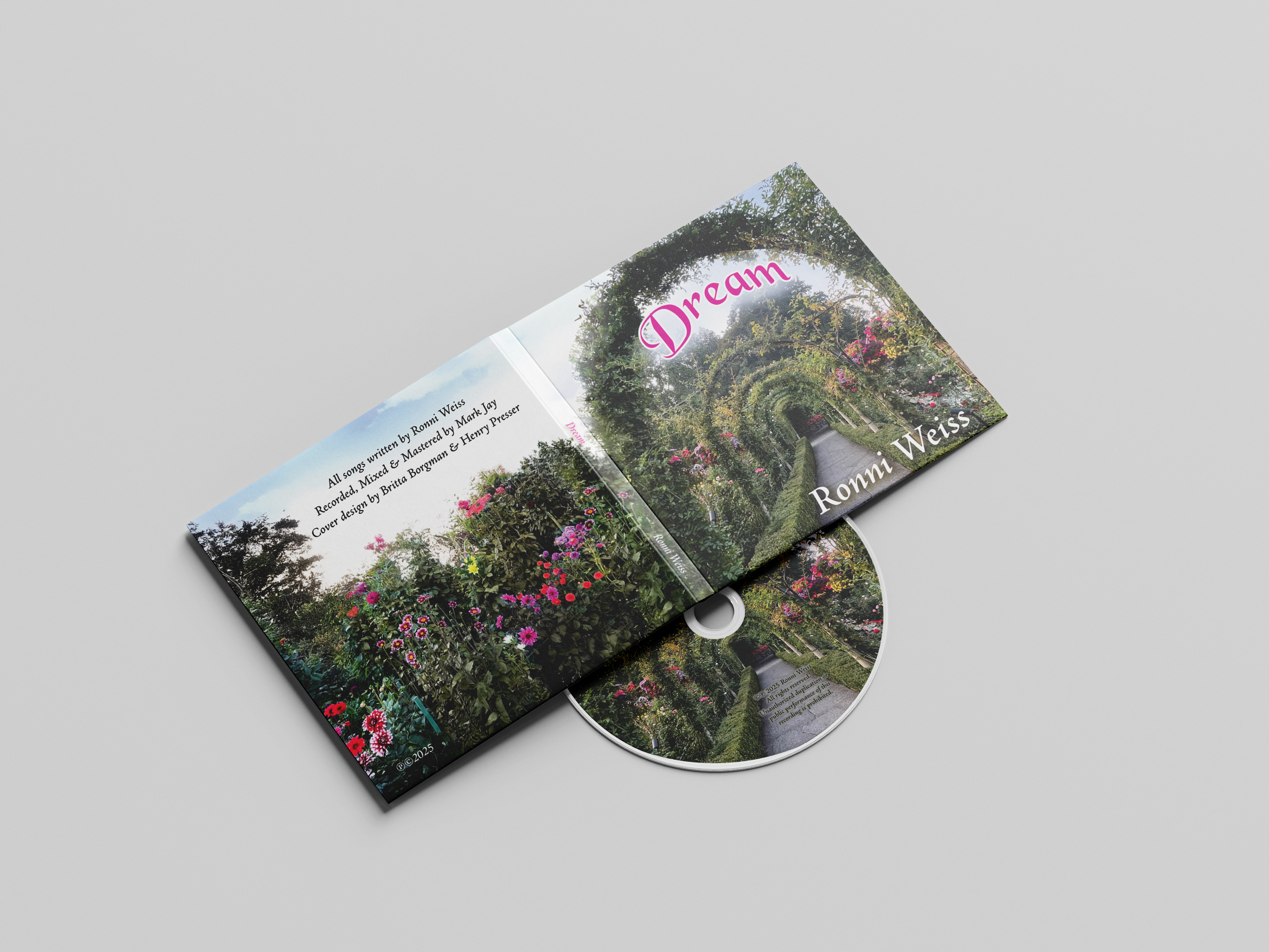 CD and Disc Wallet design for Ronni Weiss March 2025