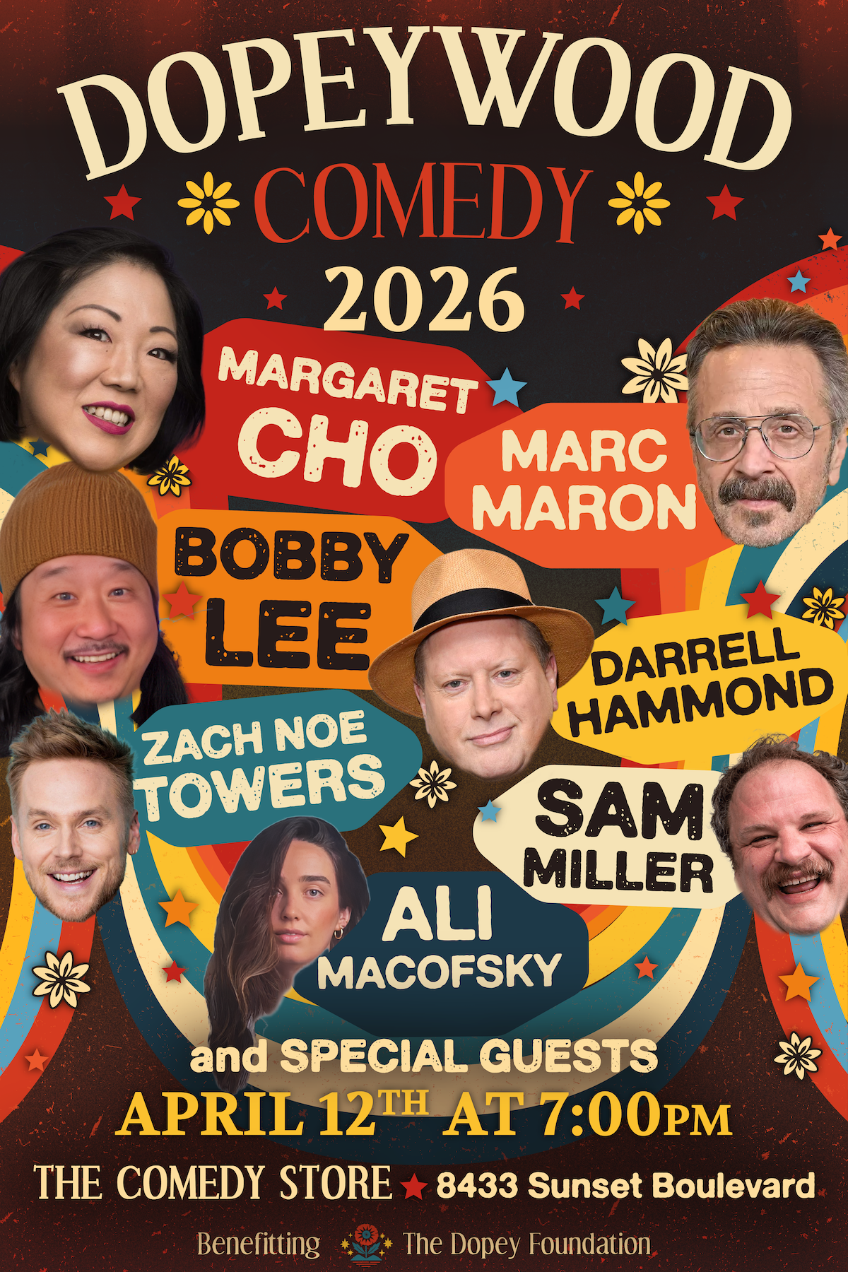 Dopeywood 2026 poster for comedy event in April