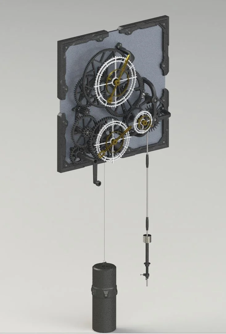 New Modern Renaissance Wall Clock - All Metal Machined Mechanism